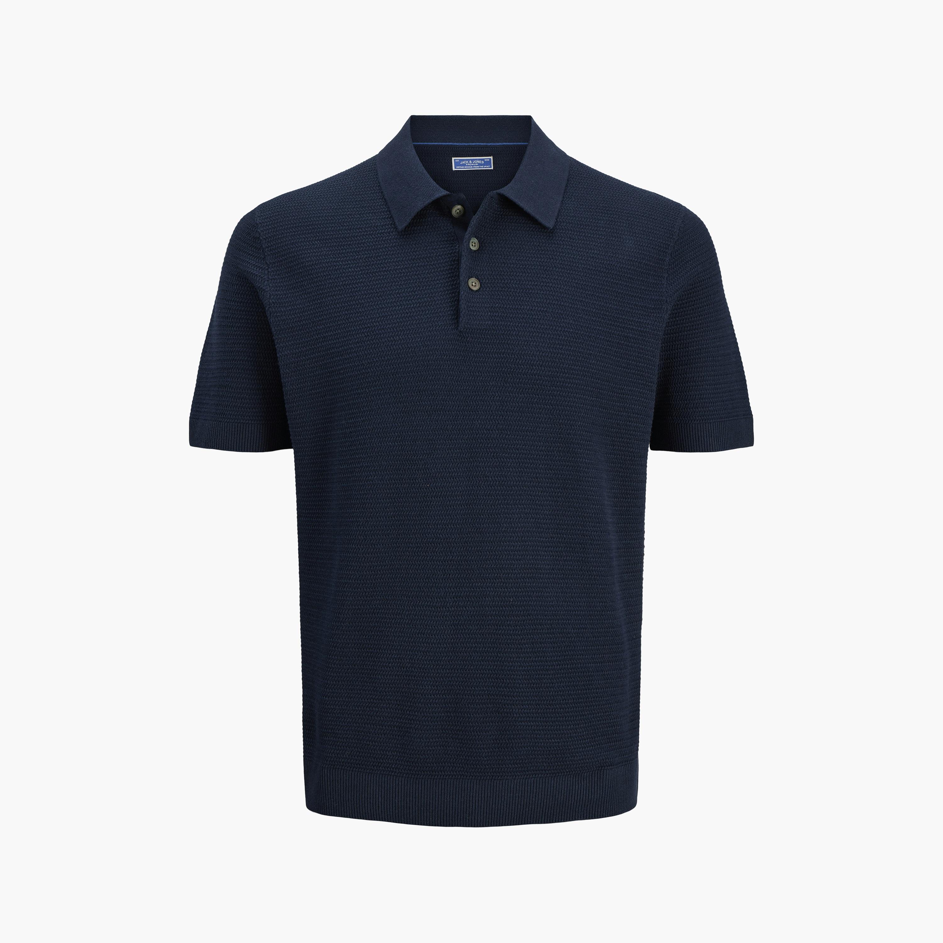 قميص بولو رجالي محبوك بأكمام قصيرة وياقة من جاك آند جونز-men-clothing-tshirtsandpolos-polos-image-7