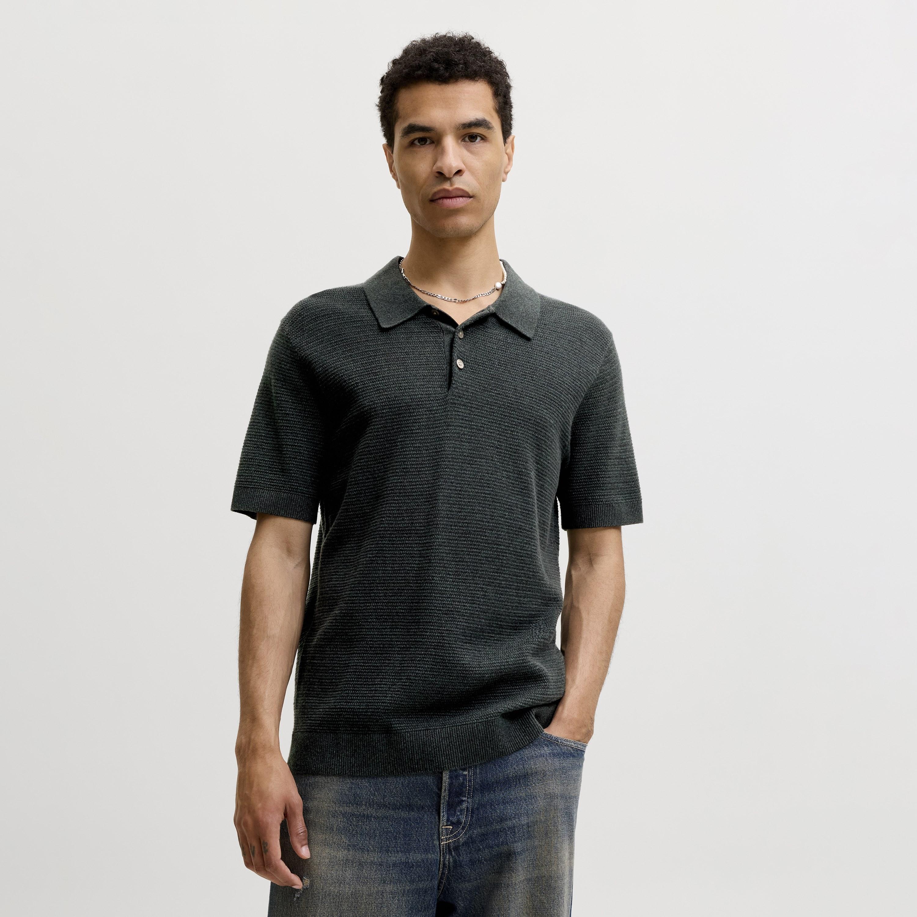 قميص بولو رجالي محبوك بأكمام قصيرة وياقة من جاك آند جونز-men-clothing-tshirtsandpolos-polos-image-1