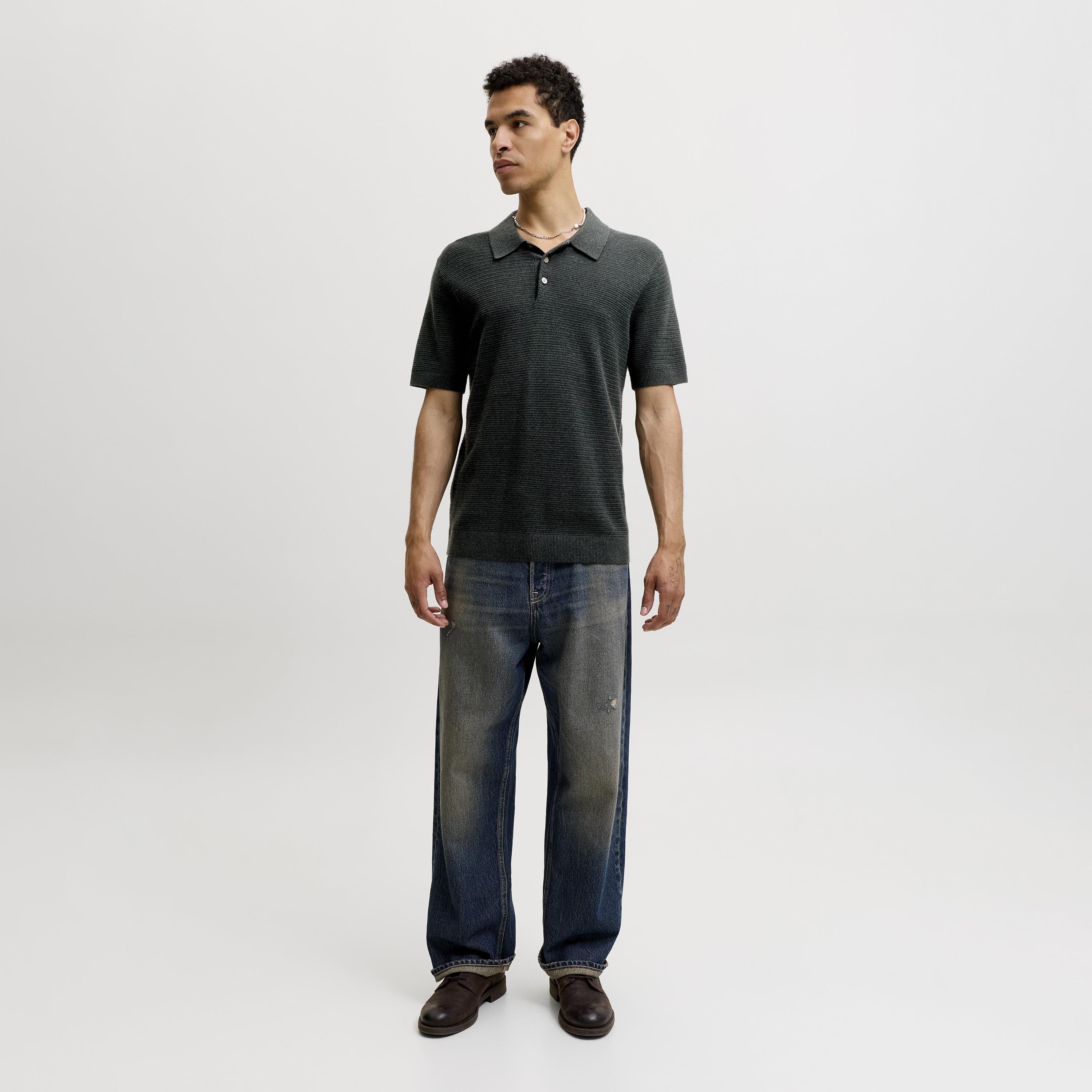قميص بولو رجالي محبوك بأكمام قصيرة وياقة من جاك آند جونز-men-clothing-tshirtsandpolos-polos-image-2