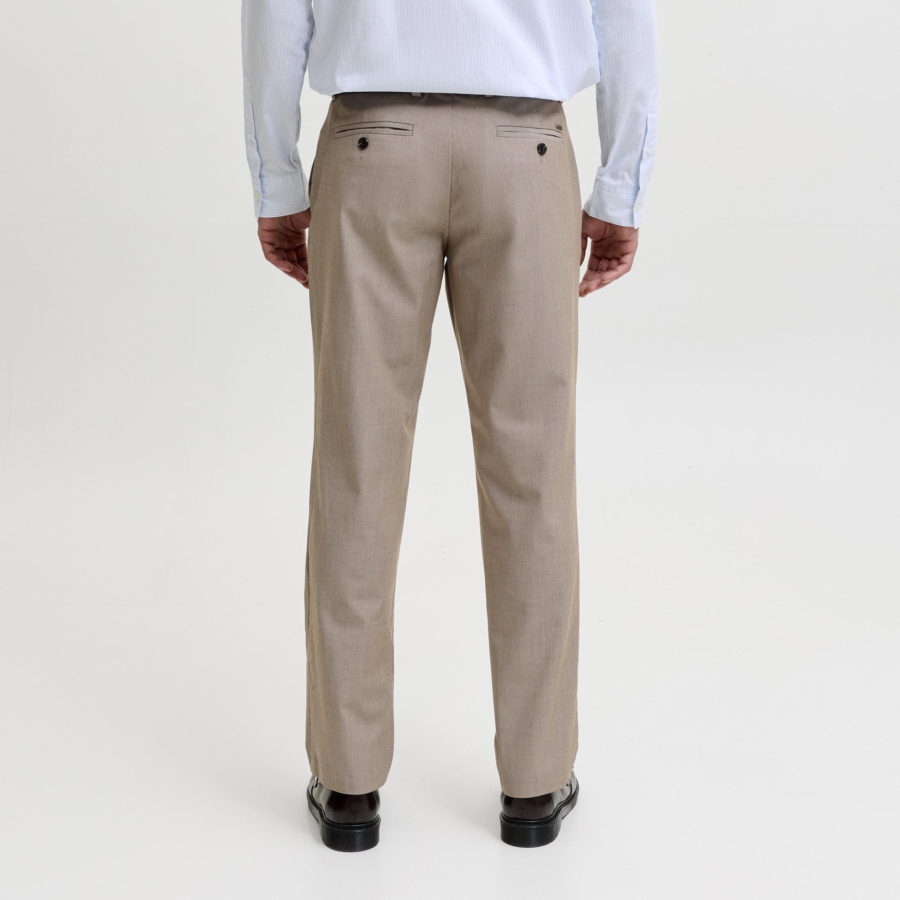 بنطلون رجالي سادة بخصر متوسط الارتفاع وقفل أزرار وسحاب من جاك آند جونز-men-clothing-bottoms-trousersandchinos-trousers-image-4