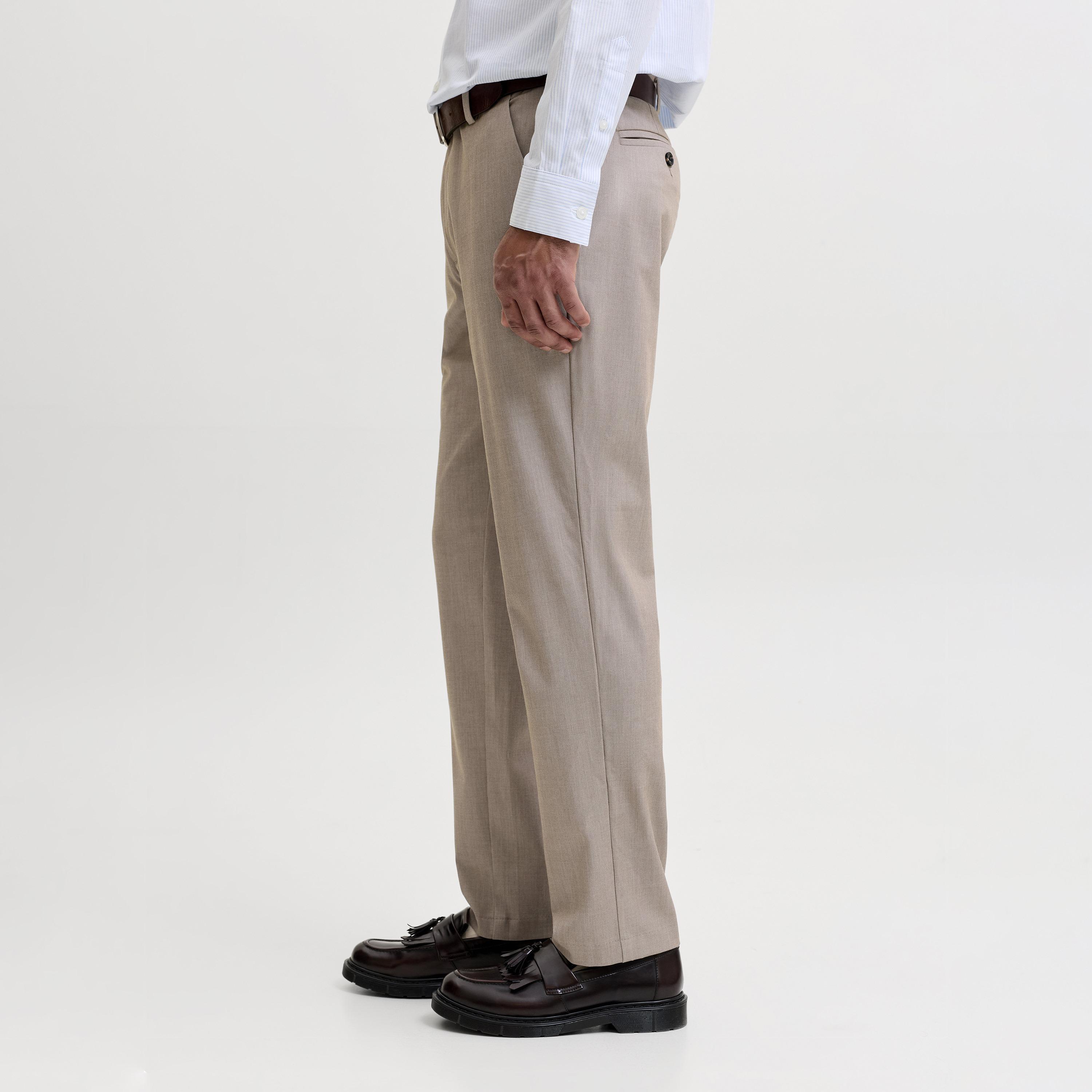 بنطلون رجالي سادة بخصر متوسط الارتفاع وقفل أزرار وسحاب من جاك آند جونز-men-clothing-bottoms-trousersandchinos-trousers-image-5