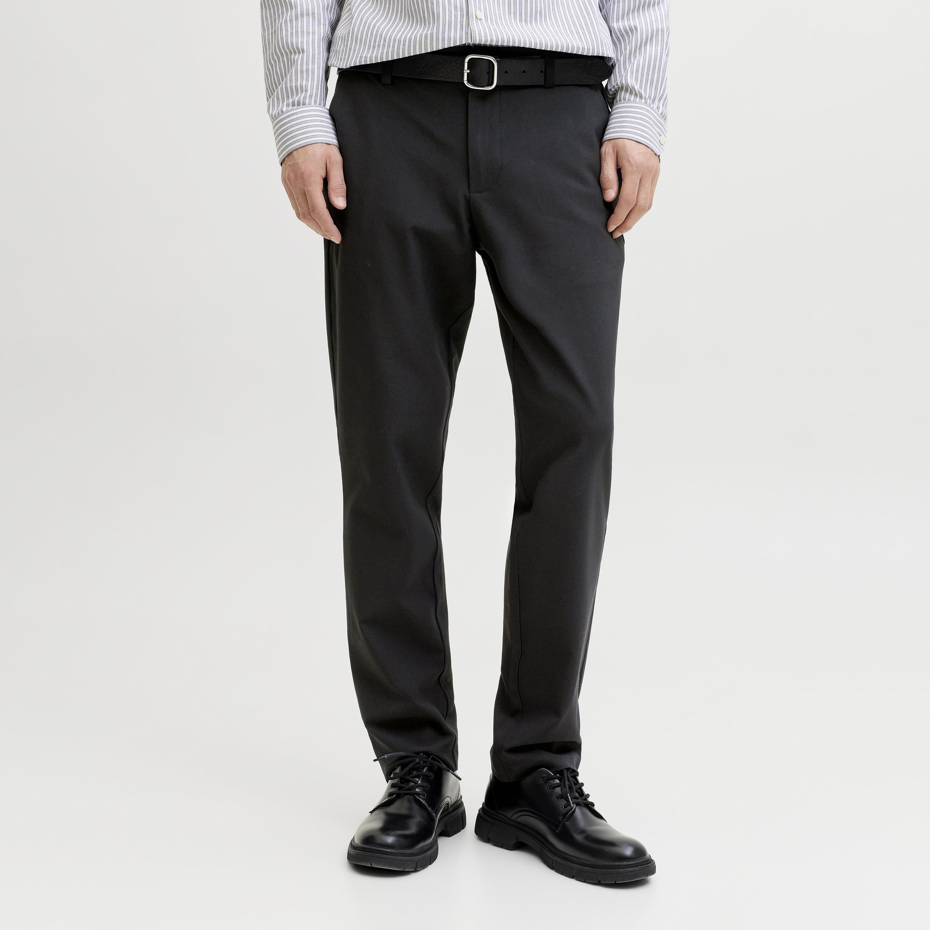 بنطلون رجالي سادة بخصر متوسط الارتفاع وقفل أزرار وسحاب من جاك آند جونز-men-clothing-bottoms-trousersandchinos-trousers-image-8