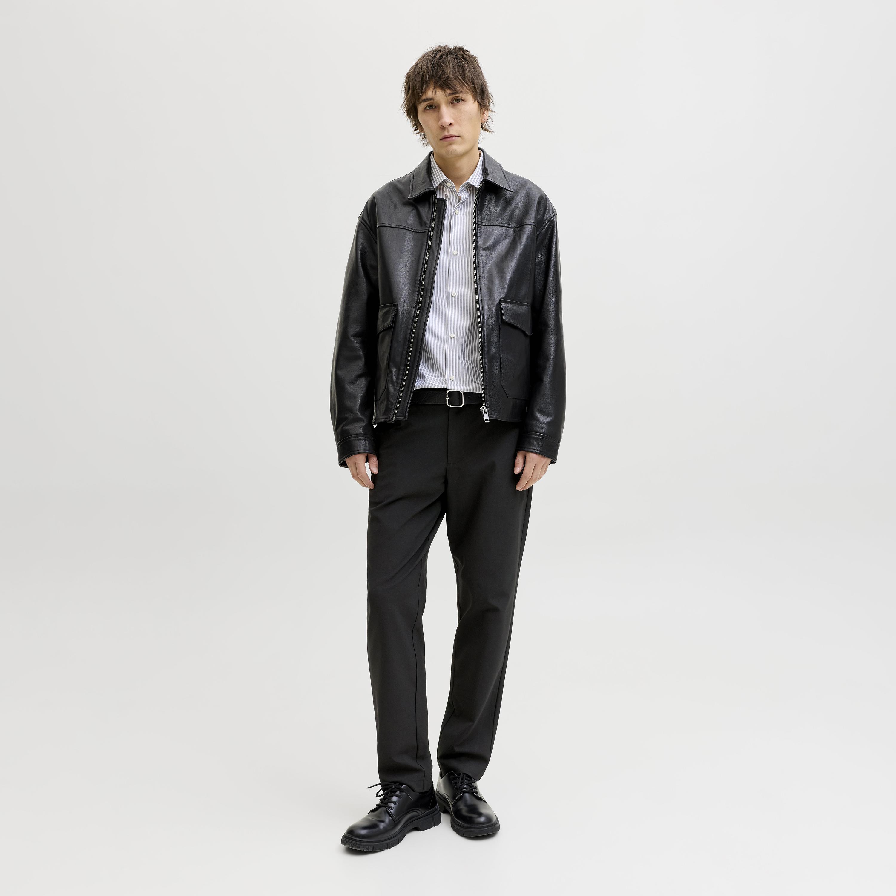 بنطلون رجالي سادة بخصر متوسط الارتفاع وقفل أزرار وسحاب من جاك آند جونز-men-clothing-bottoms-trousersandchinos-trousers-image-9