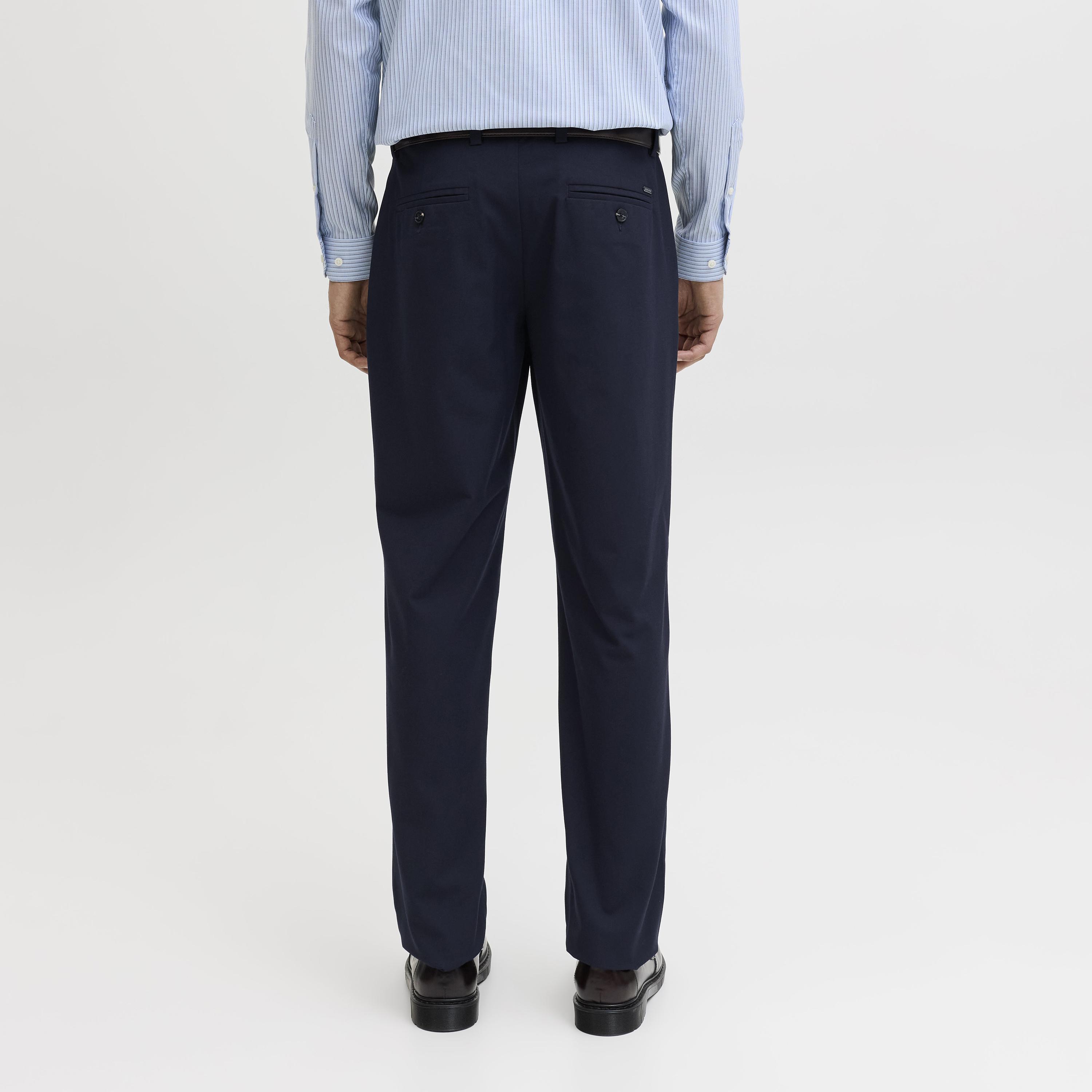 بنطلون رجالي سادة بخصر متوسط الارتفاع وقفل أزرار وسحاب من جاك آند جونز-men-clothing-bottoms-trousersandchinos-trousers-image-18