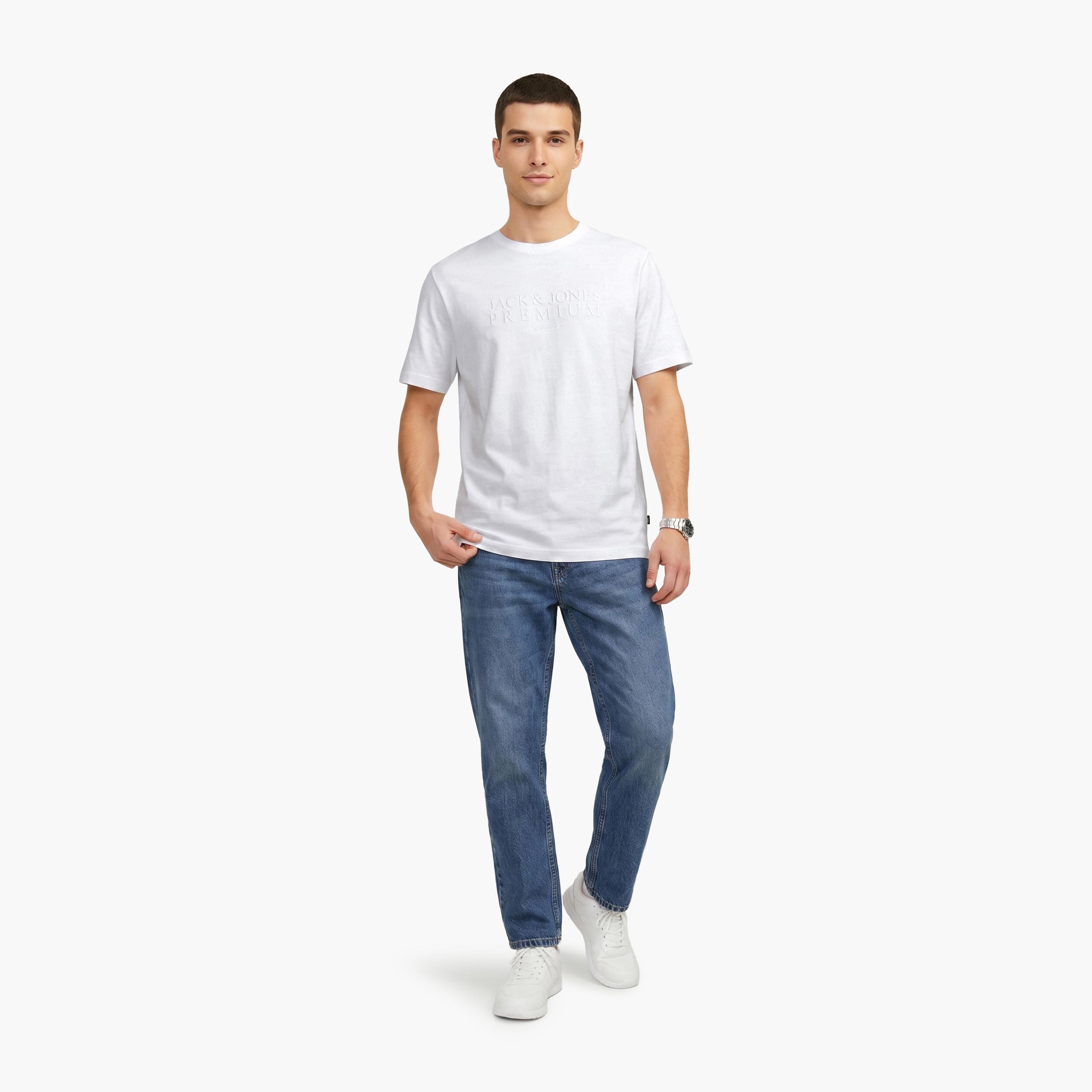 Jack & Jones Typographic Print Round Neck Short Sleeves Men's T-Shirt-men-clothing-tshirtsandpolos-tshirts-image-2