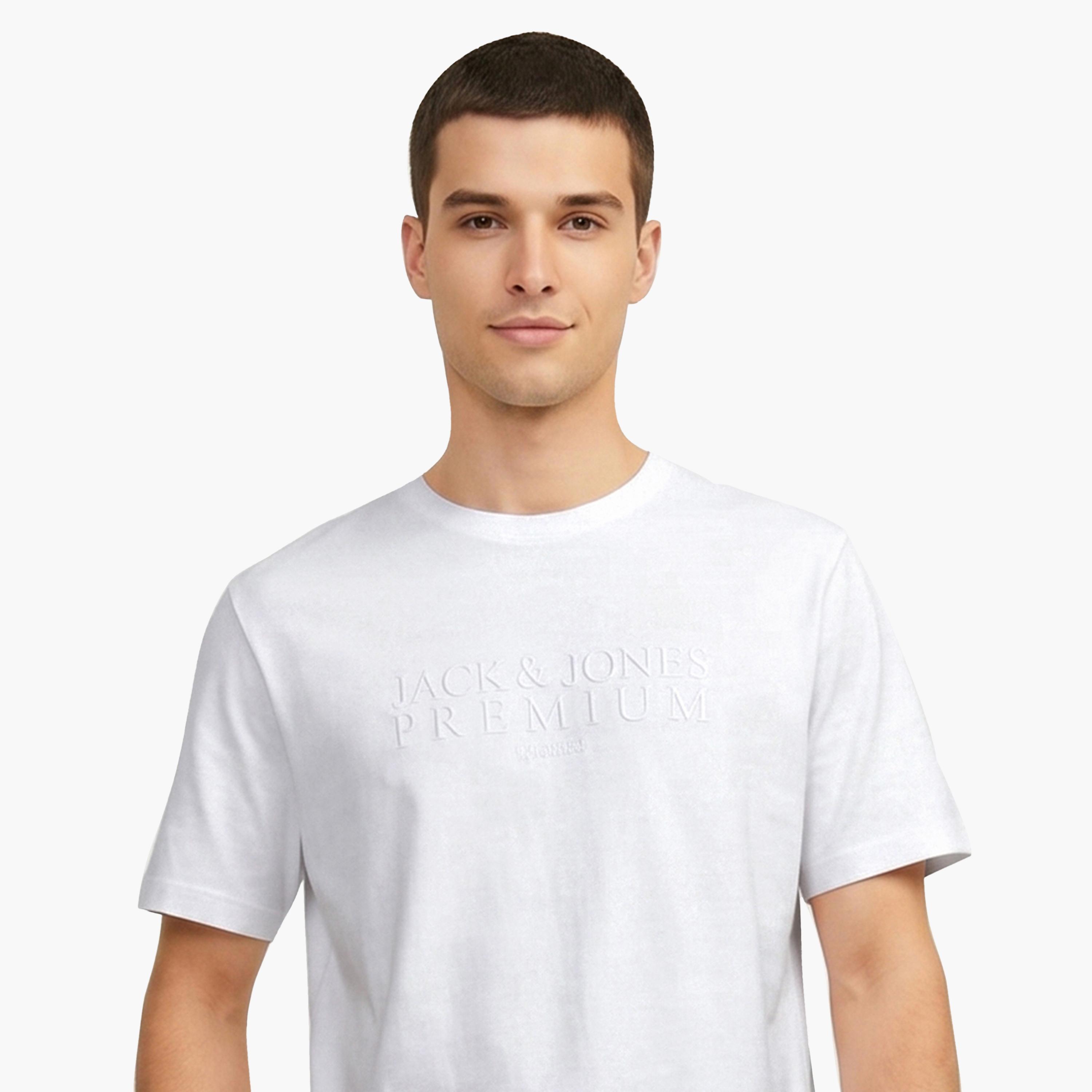 Jack & Jones Typographic Print Round Neck Short Sleeves Men's T-Shirt-men-clothing-tshirtsandpolos-tshirts-image-4