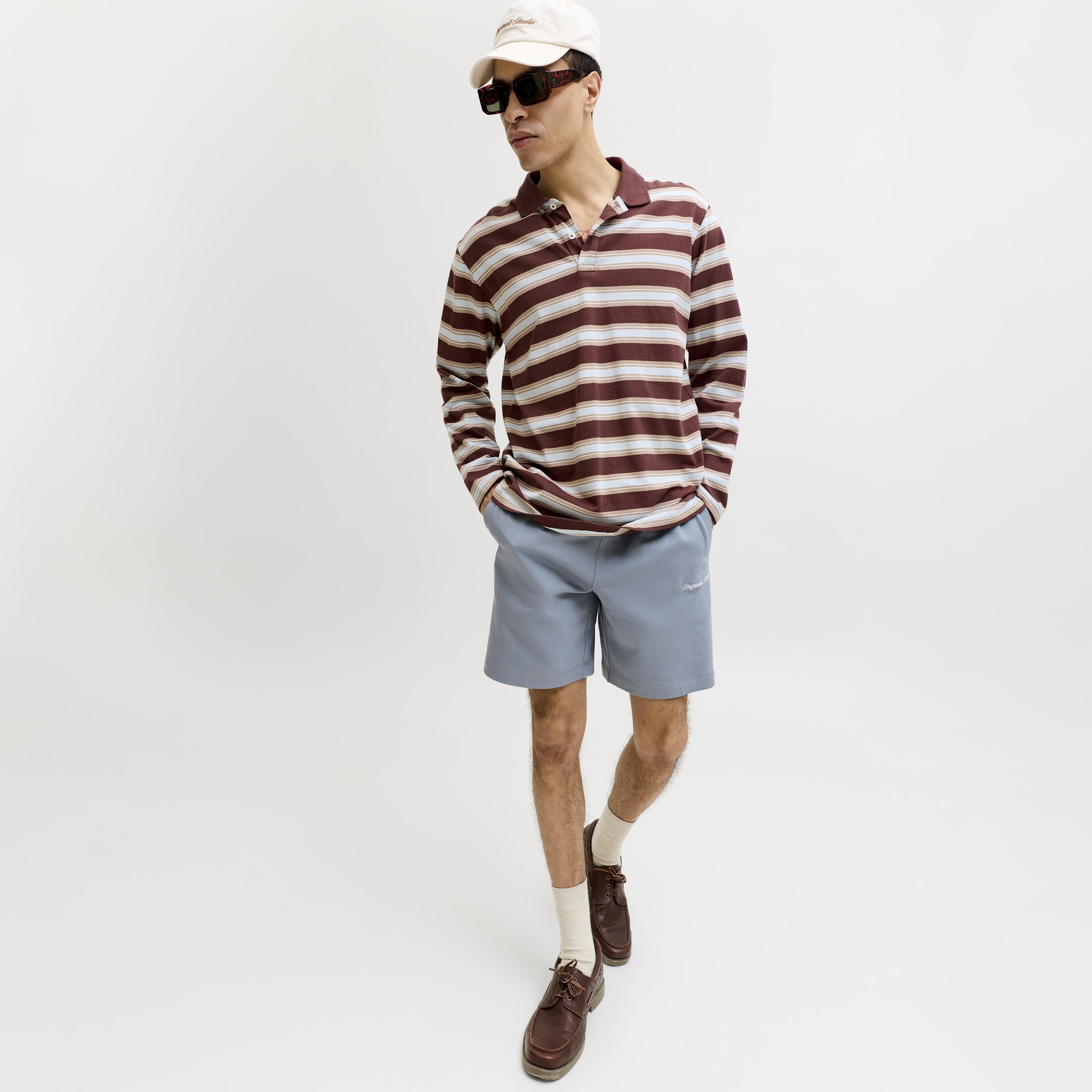 Jack & Jones Plain Mid-Rise Elasticated Drawstring Waist Men's Shorts-men-clothing-bottoms-shorts-image-2