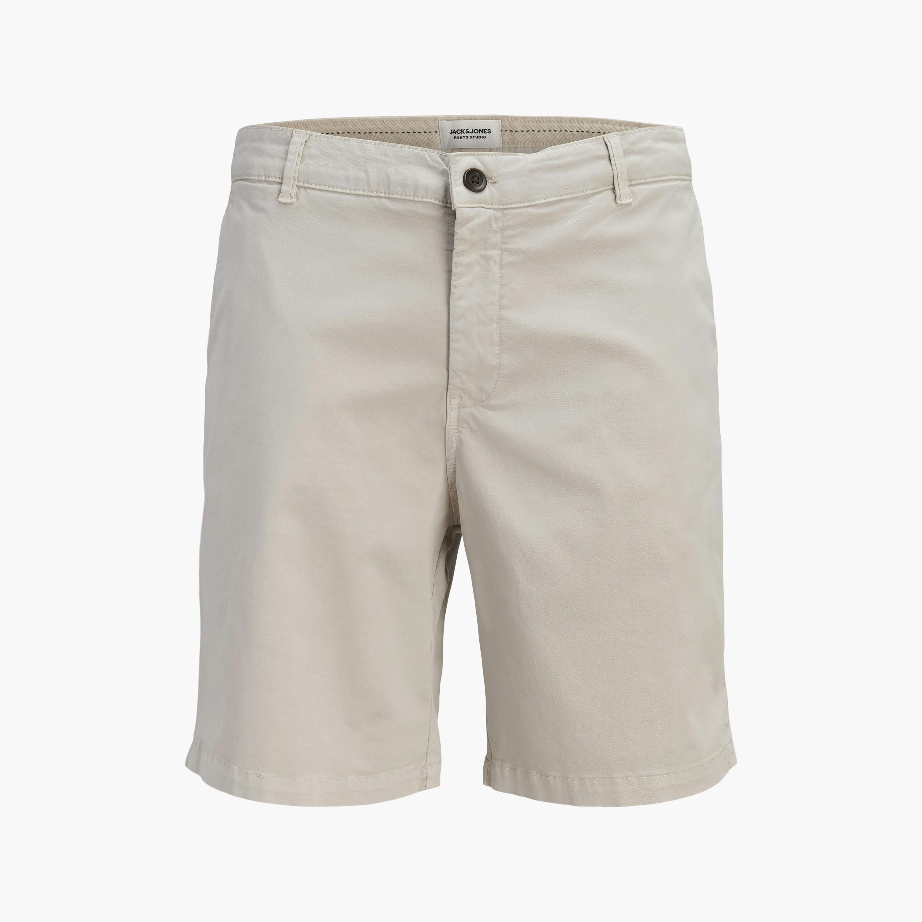 Jack & Jones Plain Mid-Rise Button and Zip Fly Men's Chino Shorts-men-clothing-bottoms-shorts-image-7