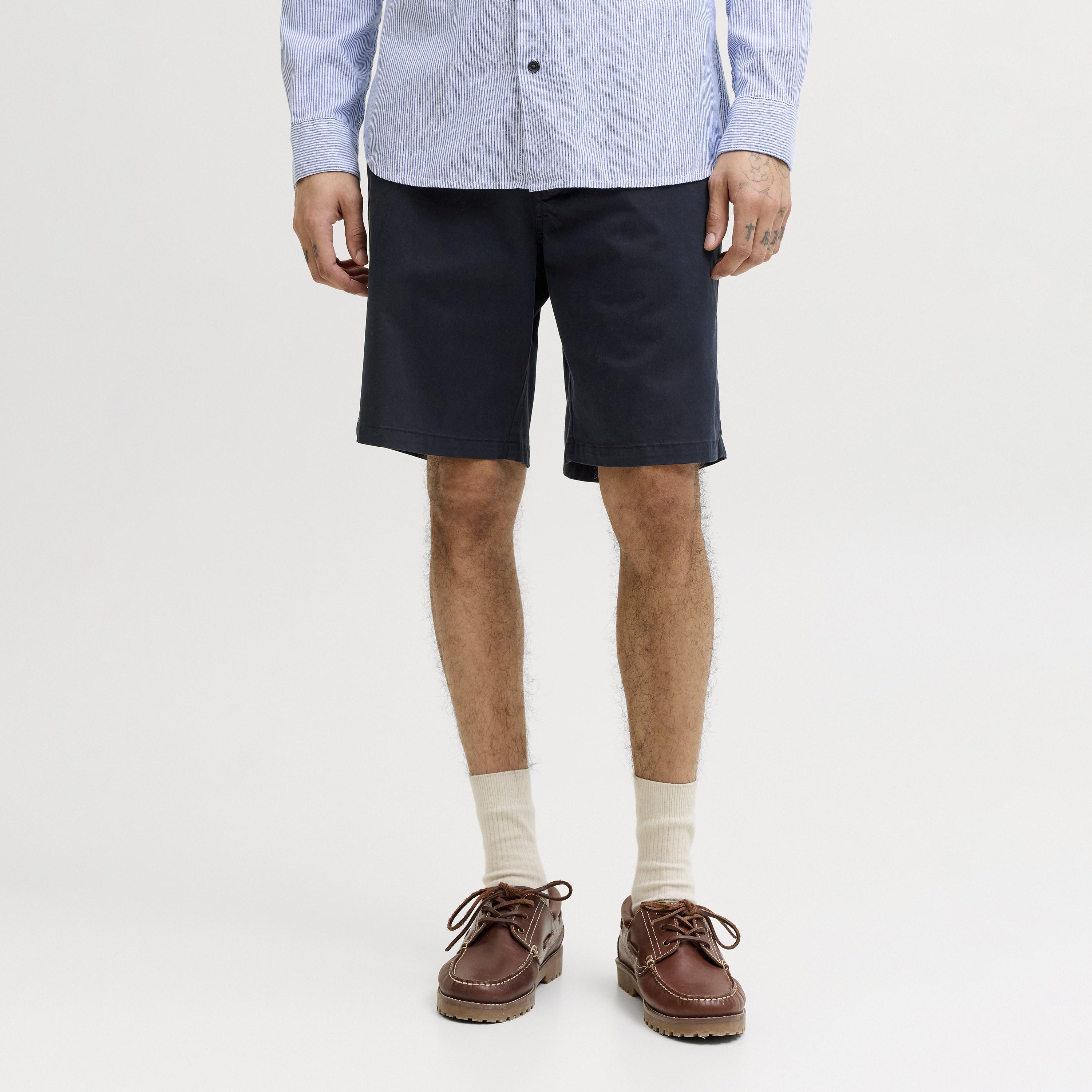 Jack & Jones Plain Mid-Rise Button and Zip Fly Men's Chino Shorts-men-clothing-bottoms-shorts-image-1