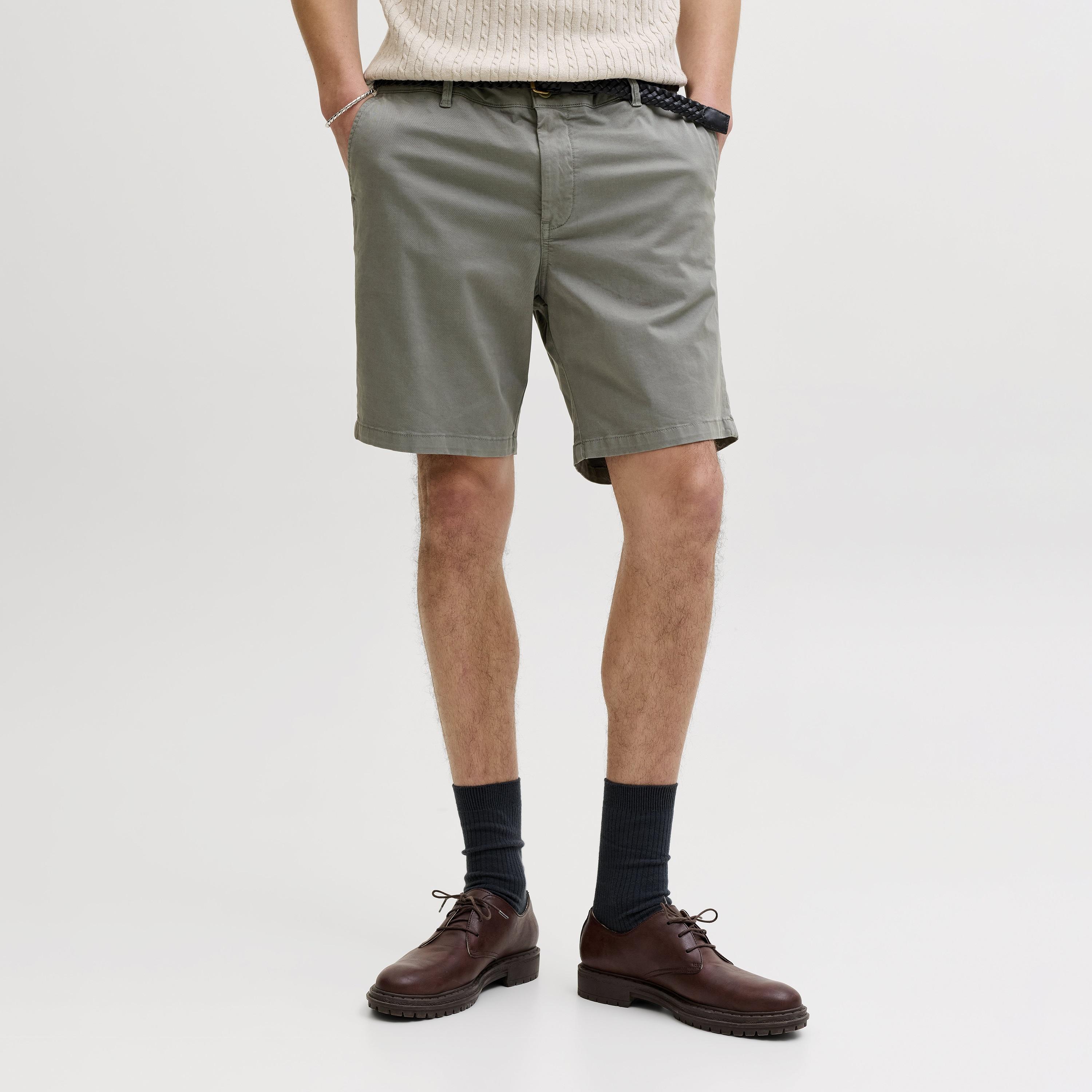 Jack & Jones Plain Mid-Rise Button and Zip Fly Men's Chino Shorts-men-clothing-bottoms-shorts-image-25