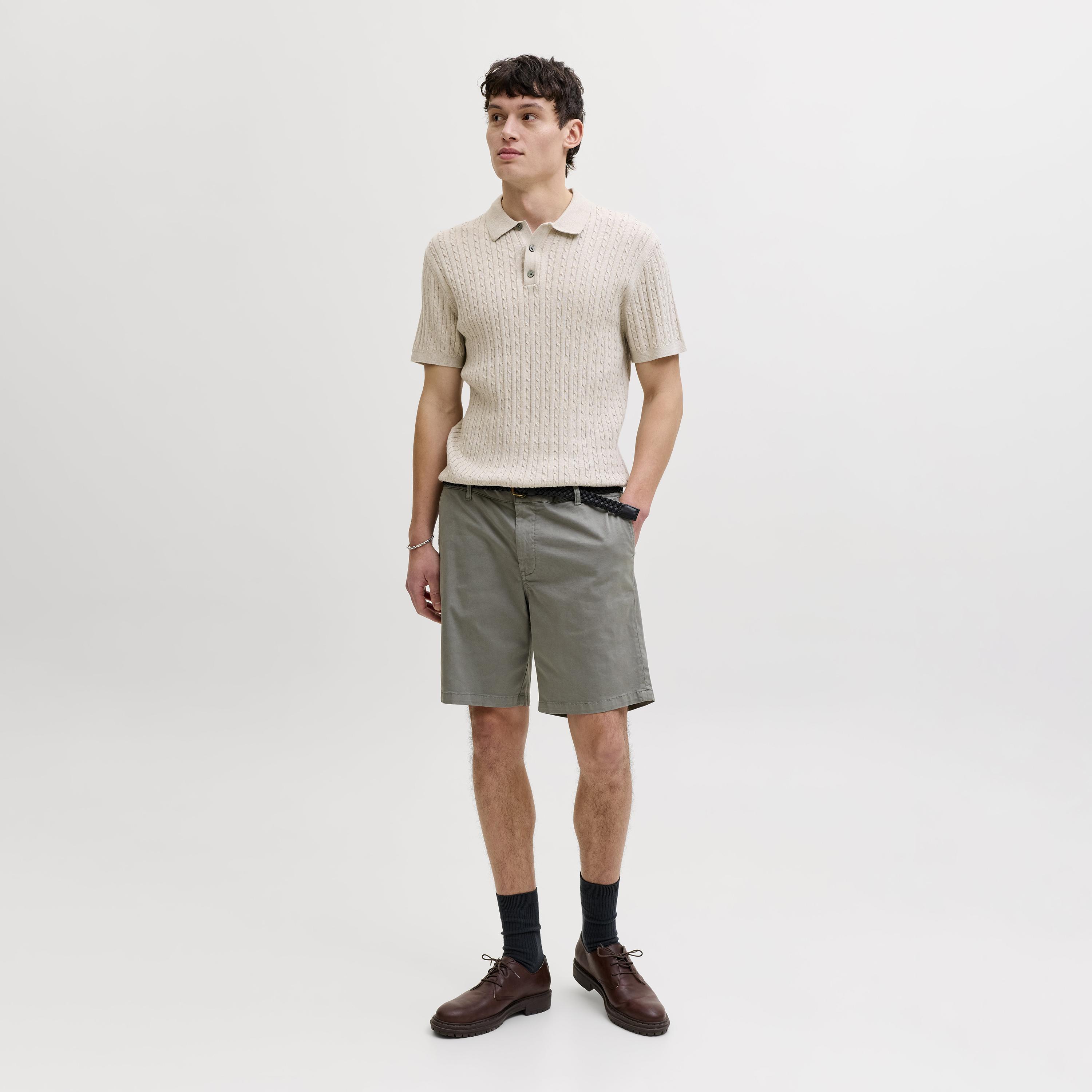 Jack & Jones Plain Mid-Rise Button and Zip Fly Men's Chino Shorts-men-clothing-bottoms-shorts-image-26