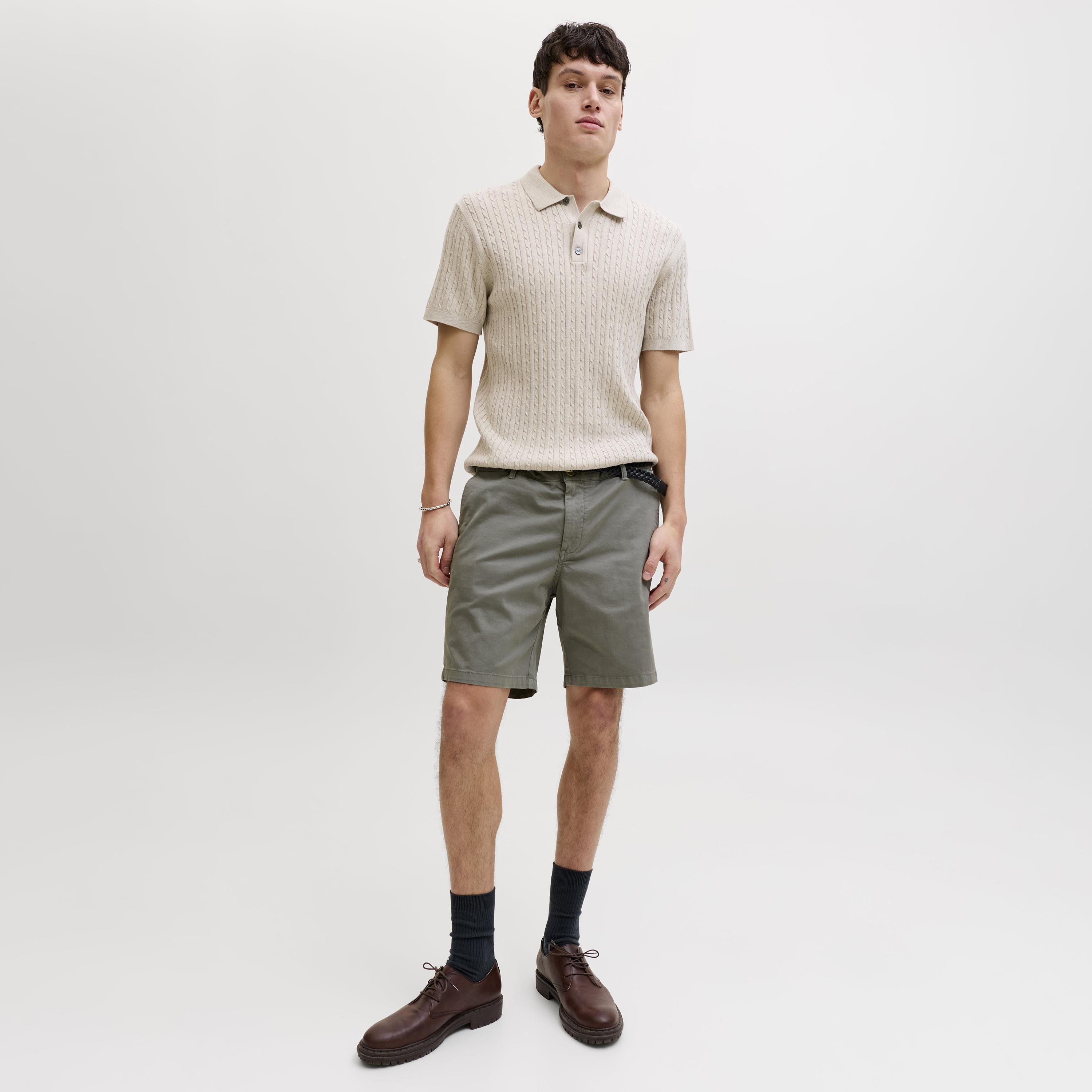 Jack & Jones Plain Mid-Rise Button and Zip Fly Men's Chino Shorts-men-clothing-bottoms-shorts-image-29