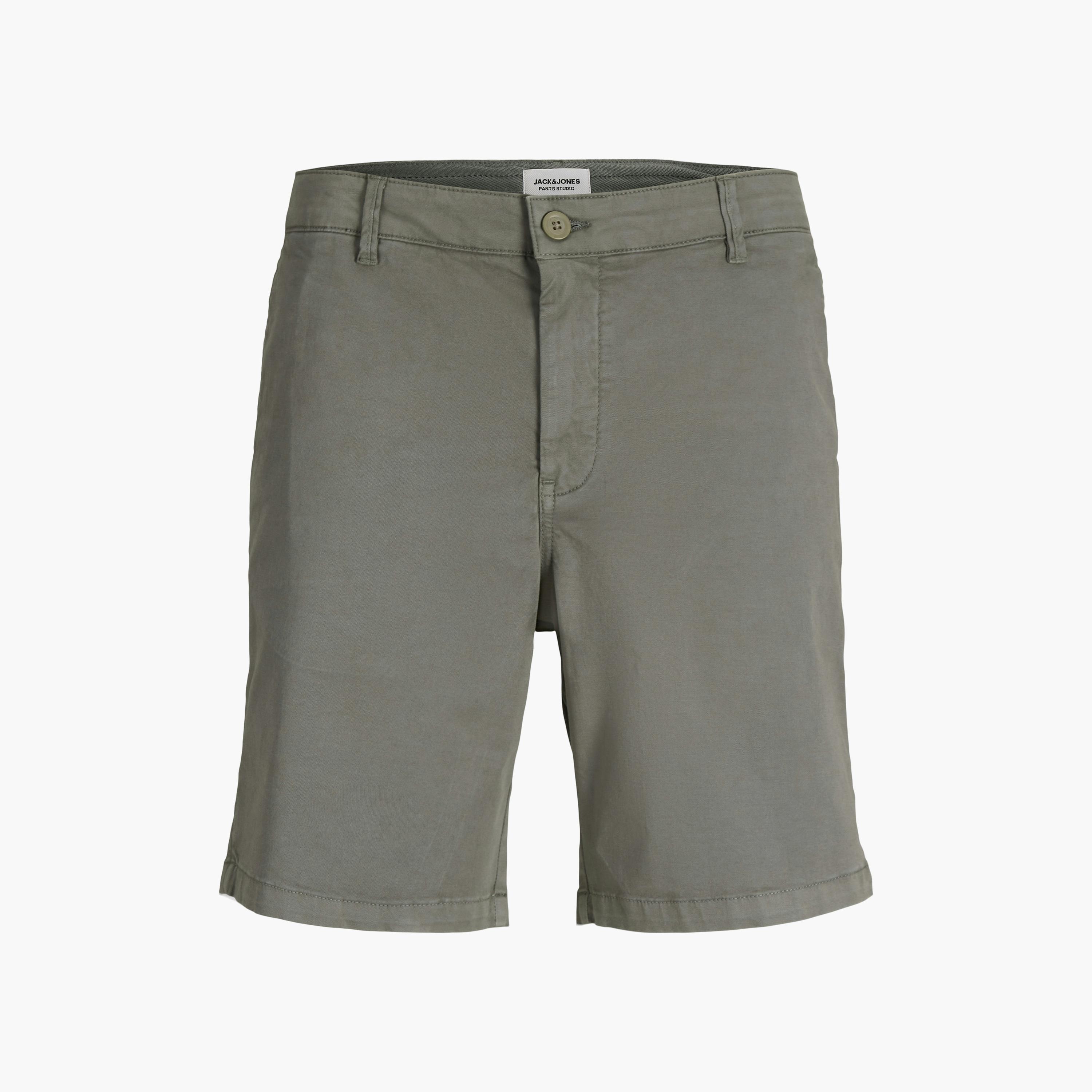 Jack & Jones Plain Mid-Rise Button and Zip Fly Men's Chino Shorts-men-clothing-bottoms-shorts-image-31