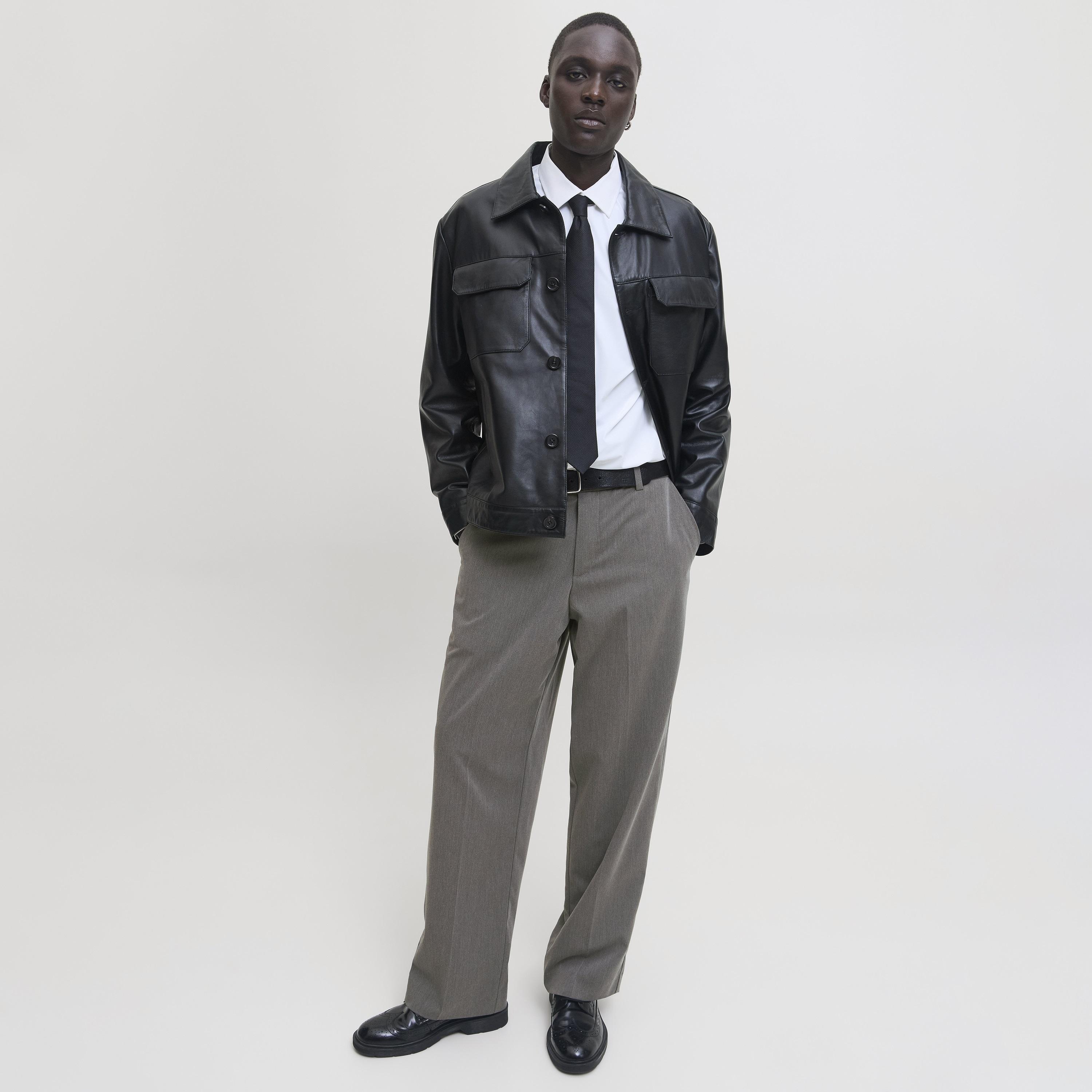 بنطلون رجالي سادة بخصر متوسط الارتفاع وقفل مشبك وسحاب من جاك آند جونز-men-clothing-bottoms-trousersandchinos-trousers-image-6