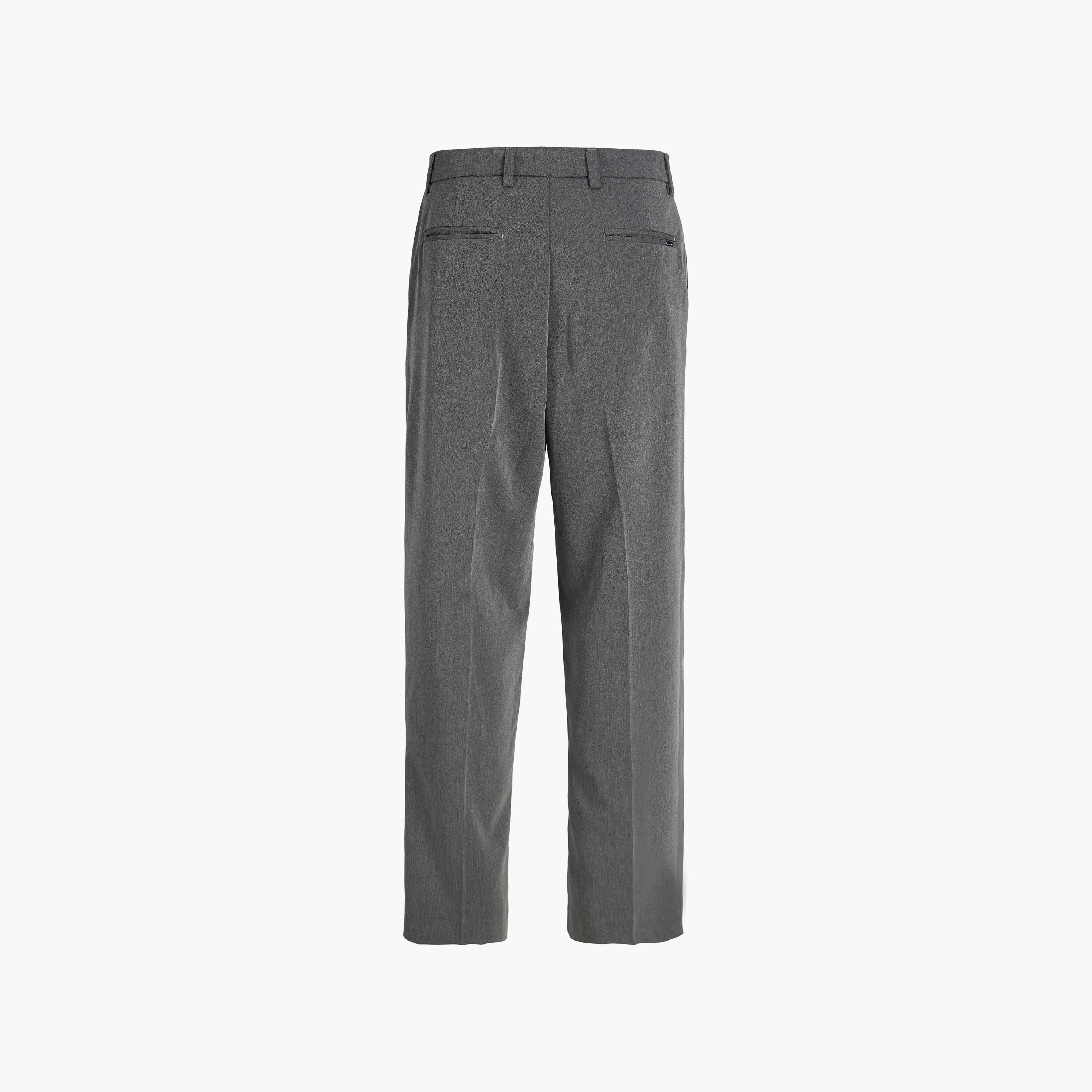 بنطلون رجالي سادة بخصر متوسط الارتفاع وقفل مشبك وسحاب من جاك آند جونز-men-clothing-bottoms-trousersandchinos-trousers-image-8