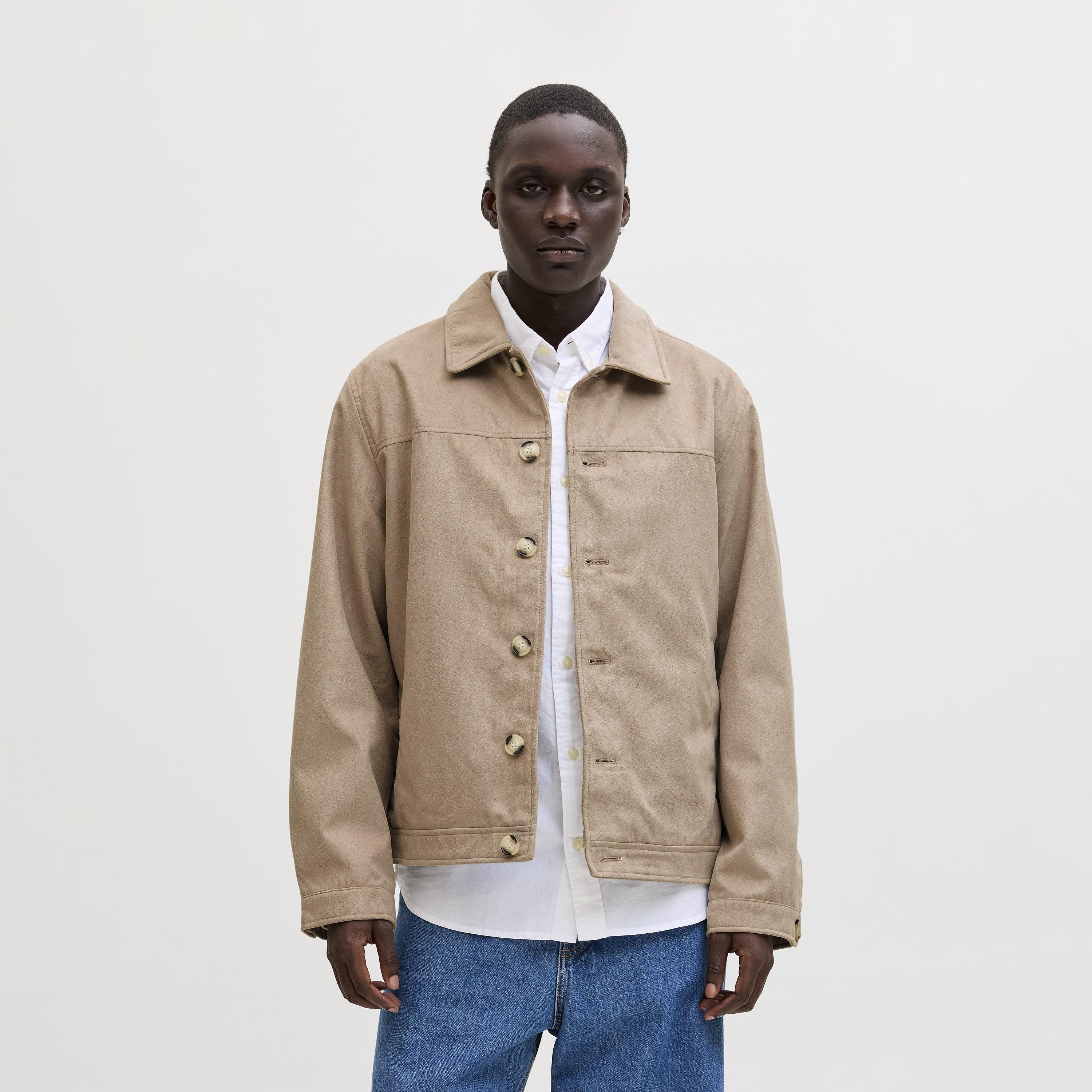 Jack & Jones Plain Spread Collar Long Sleeves Men's Shacket-men-clothing-jacketsandblazers-jackets-image-1