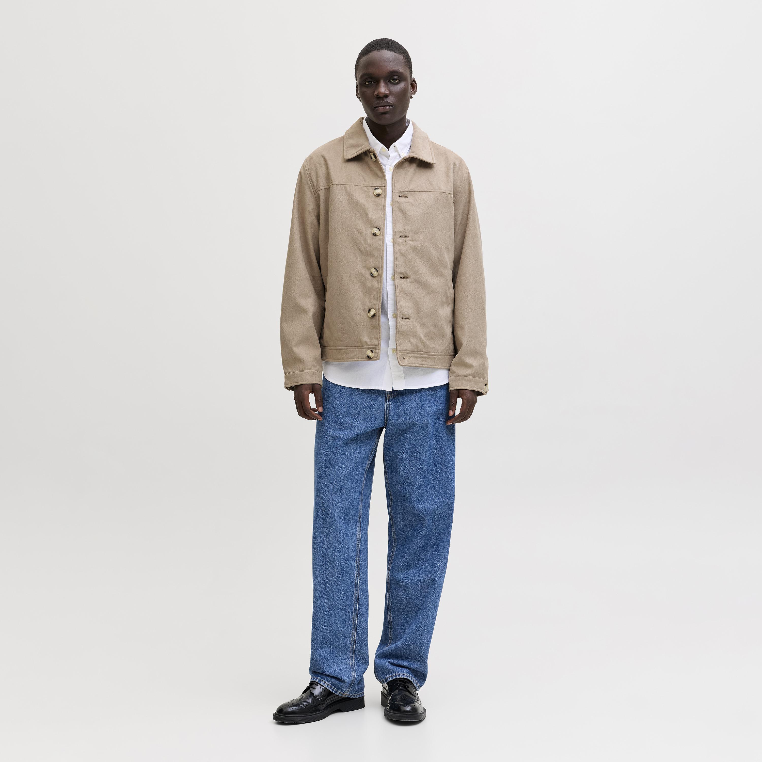 Jack & Jones Plain Spread Collar Long Sleeves Men's Shacket-men-clothing-jacketsandblazers-jackets-image-2
