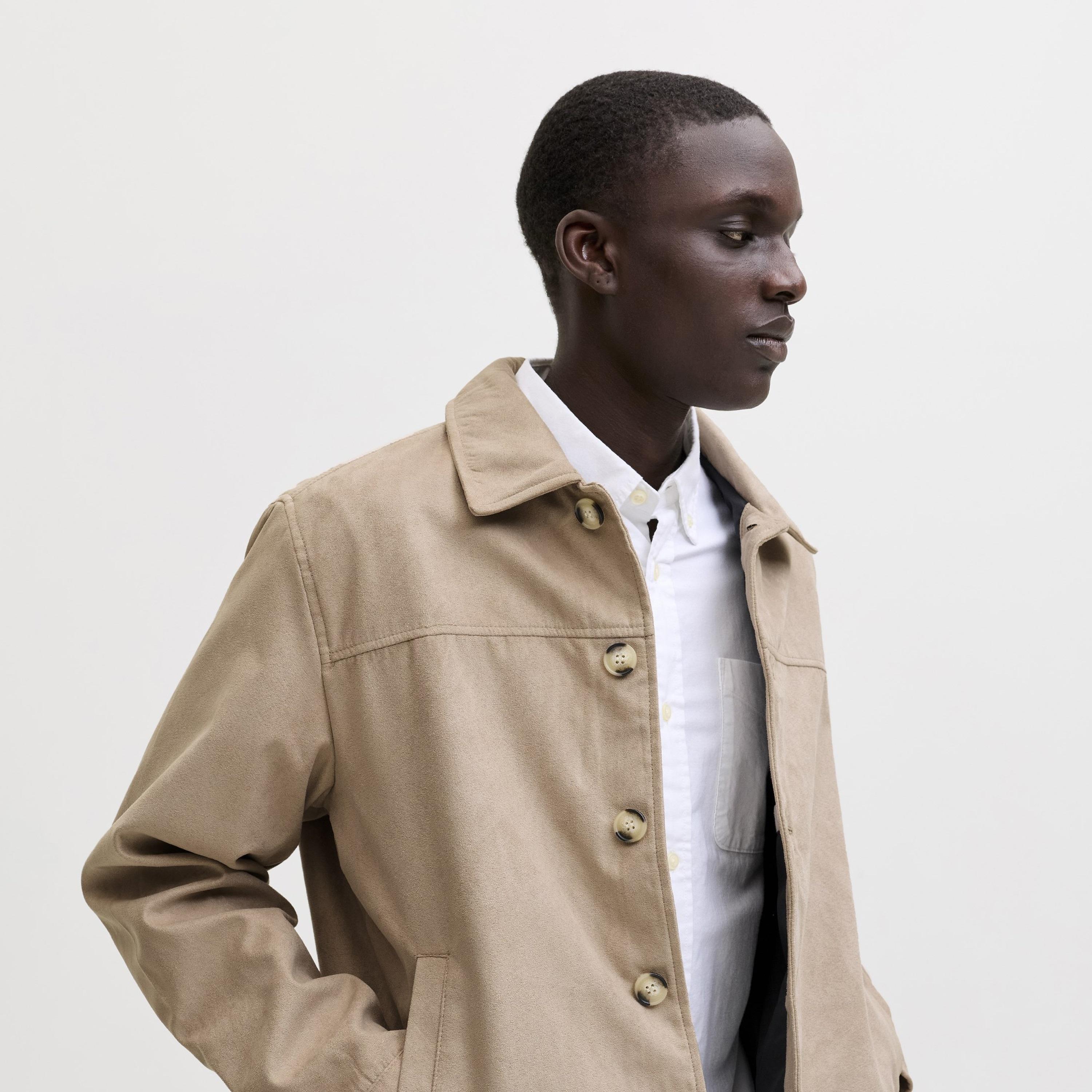 Jack & Jones Plain Spread Collar Long Sleeves Men's Shacket-men-clothing-jacketsandblazers-jackets-image-3
