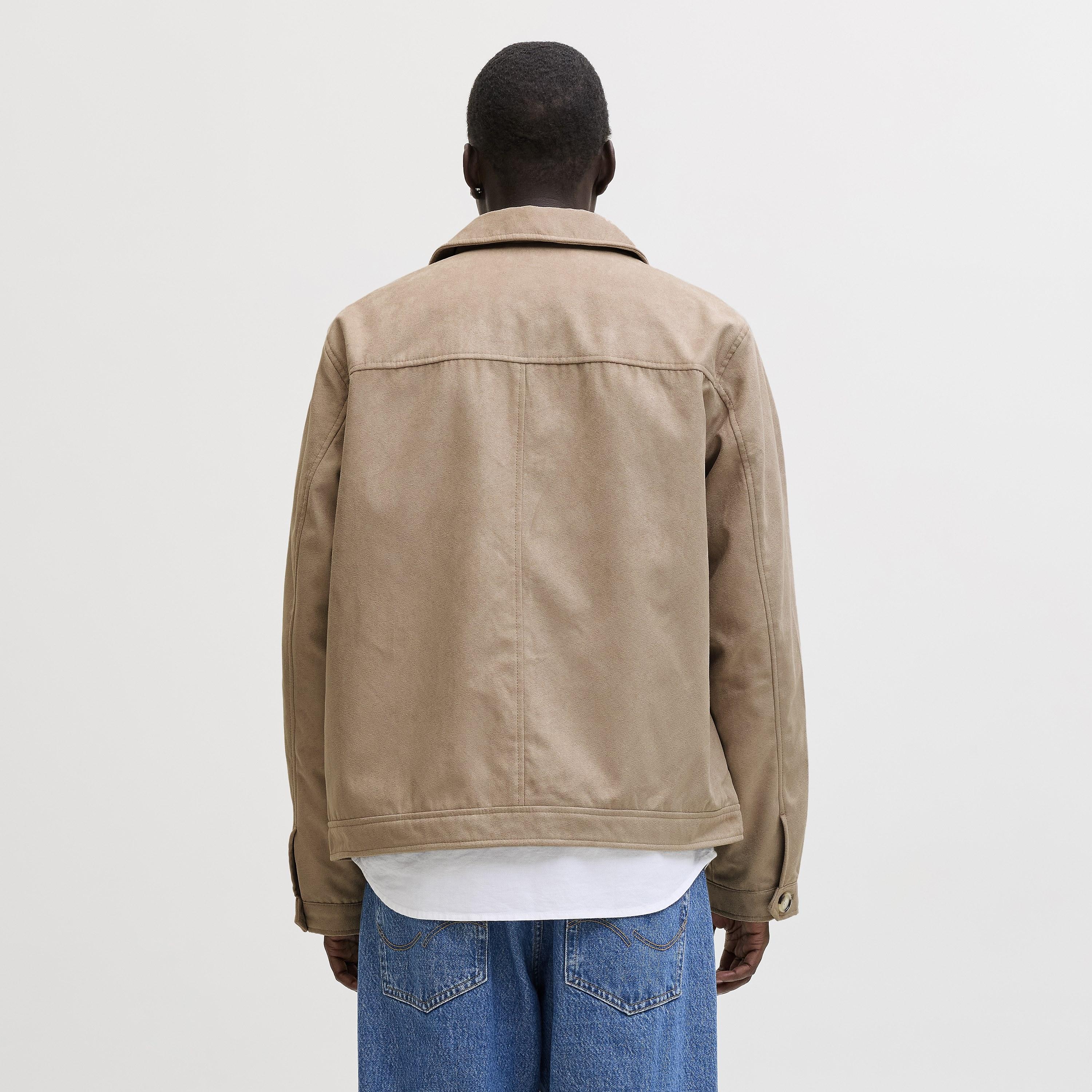 Jack & Jones Plain Spread Collar Long Sleeves Men's Shacket-men-clothing-jacketsandblazers-jackets-image-4