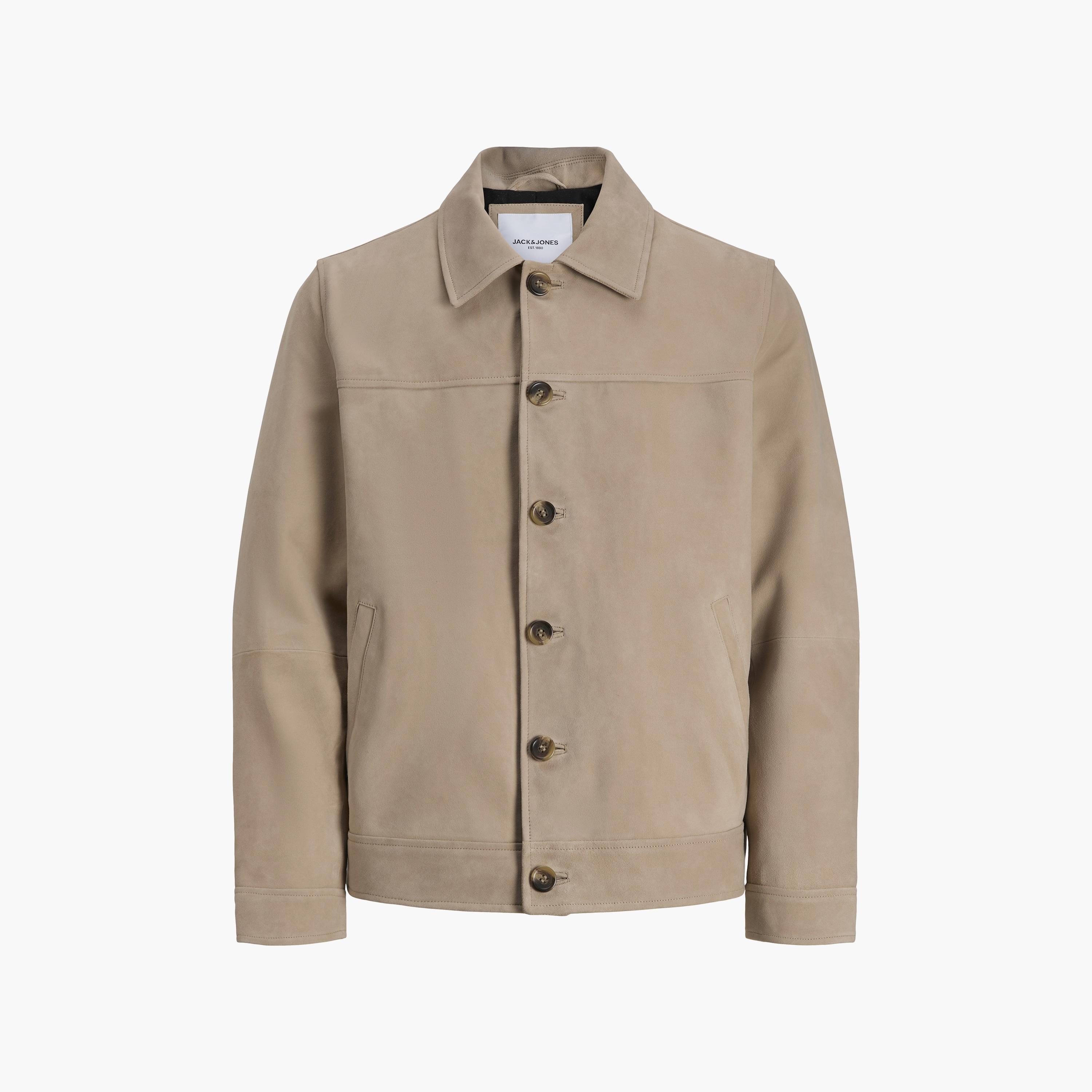 Jack & Jones Plain Spread Collar Long Sleeves Men's Shacket-men-clothing-jacketsandblazers-jackets-image-7