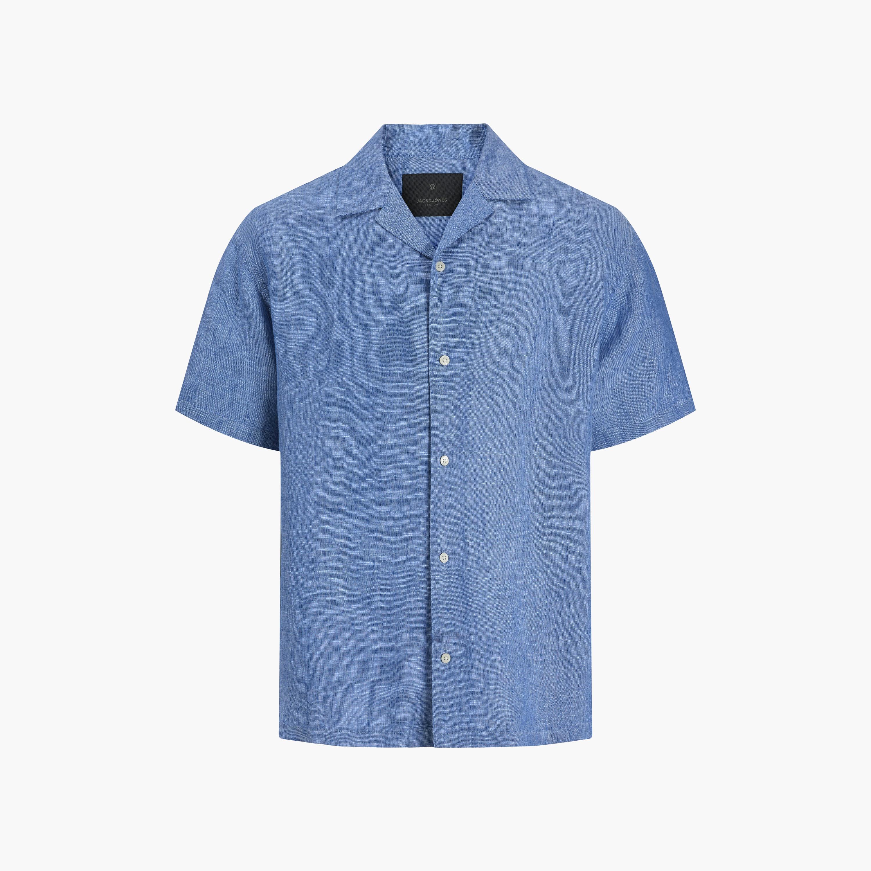 Jack & Jones Regular Fit Plain Resort Collar Short Sleeves Men's Shirt-men-clothing-shirts-image-7