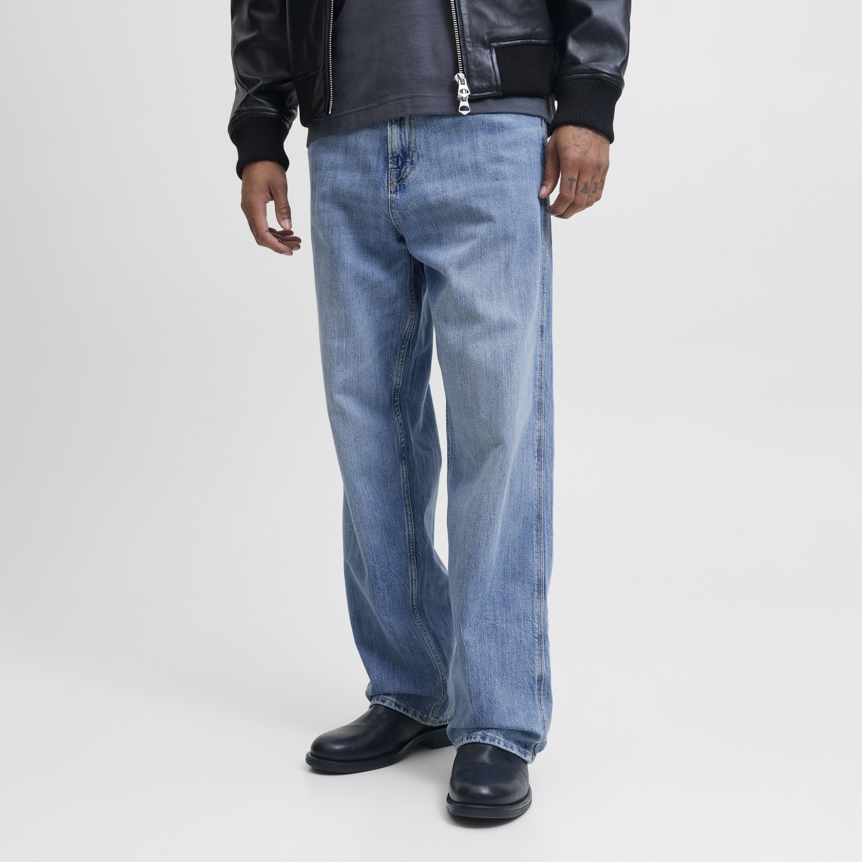 Jack & Jones Wide Leg Fit Mid Washed Mid-Rise Men's Jeans-men-clothing-bottoms-jeans-image-1