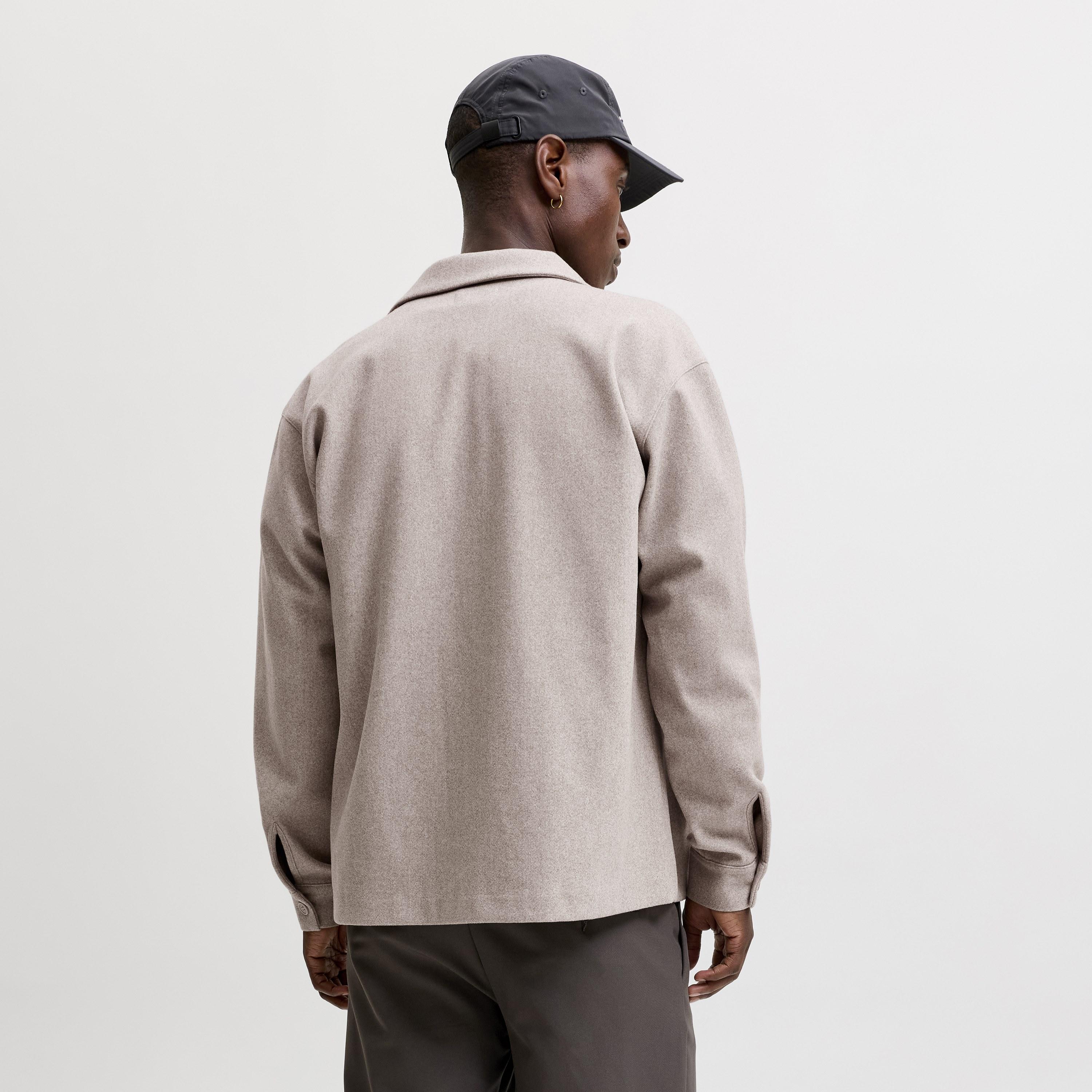 Jack & Jones Relaxed Fit Plain Spread Collar Long Sleeves Men's Shacket-men-clothing-shirts-image-4