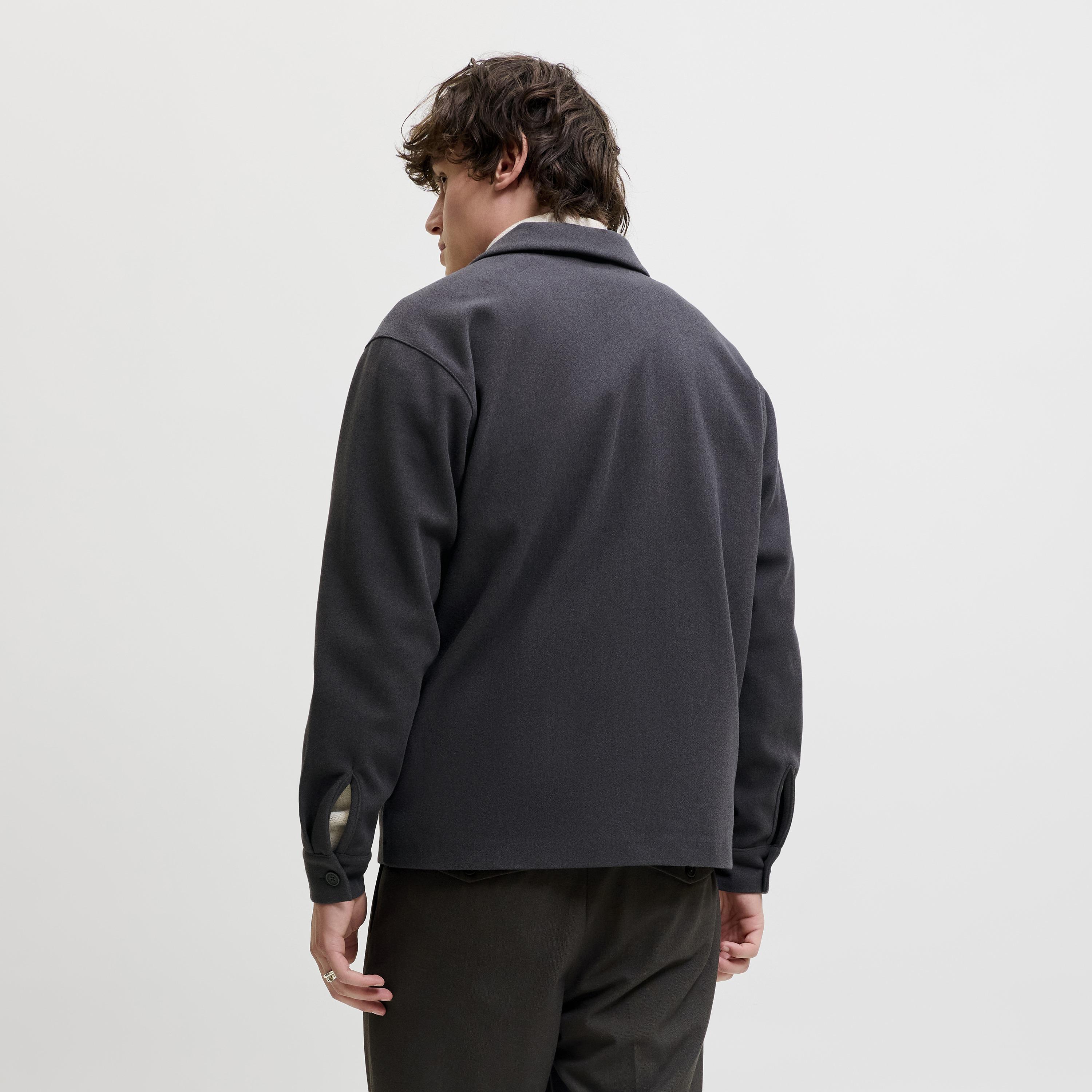 Jack & Jones Relaxed Fit Plain Spread Collar Long Sleeves Men's Shacket-men-clothing-shirts-image-4