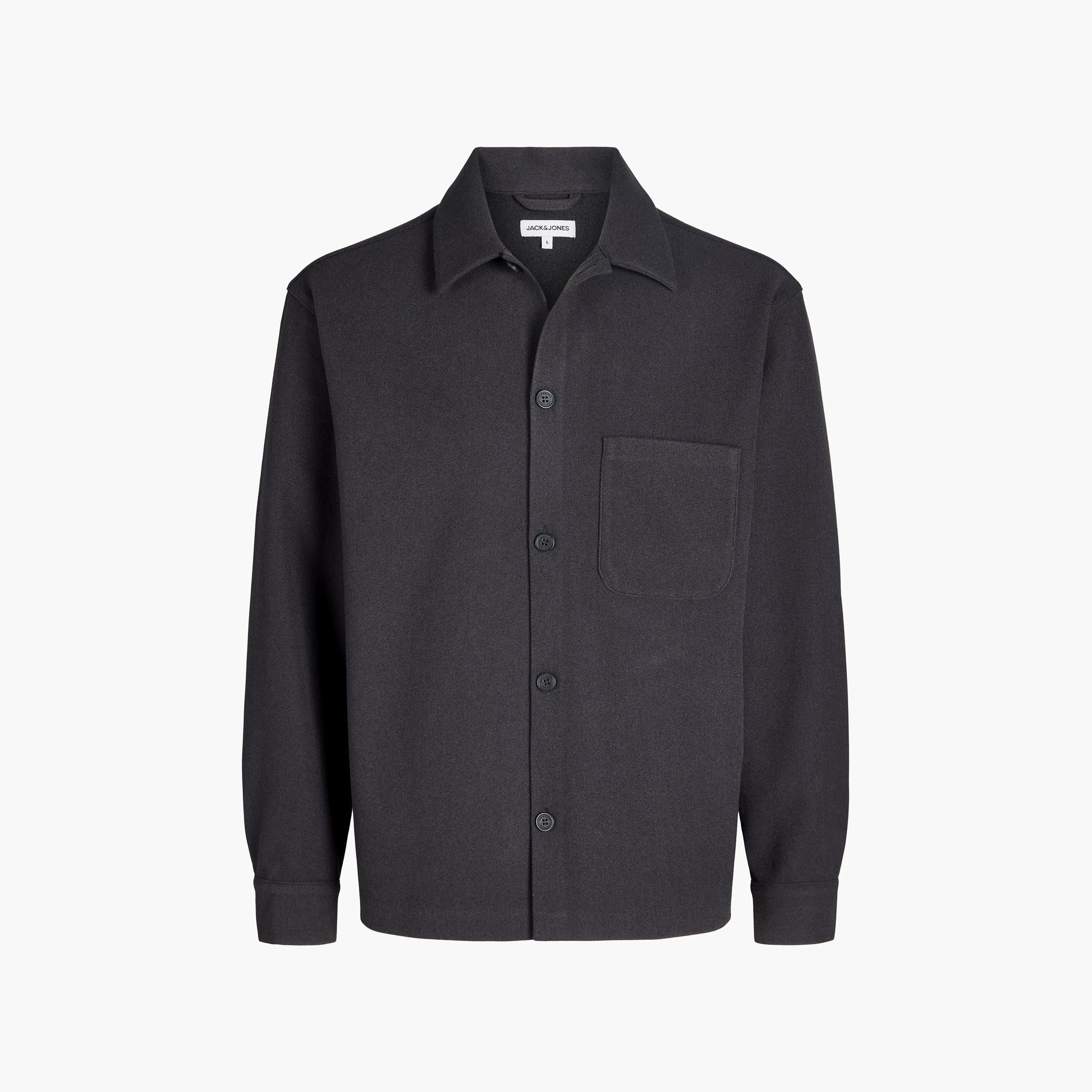 Jack & Jones Relaxed Fit Plain Spread Collar Long Sleeves Men's Shacket-men-clothing-shirts-image-7