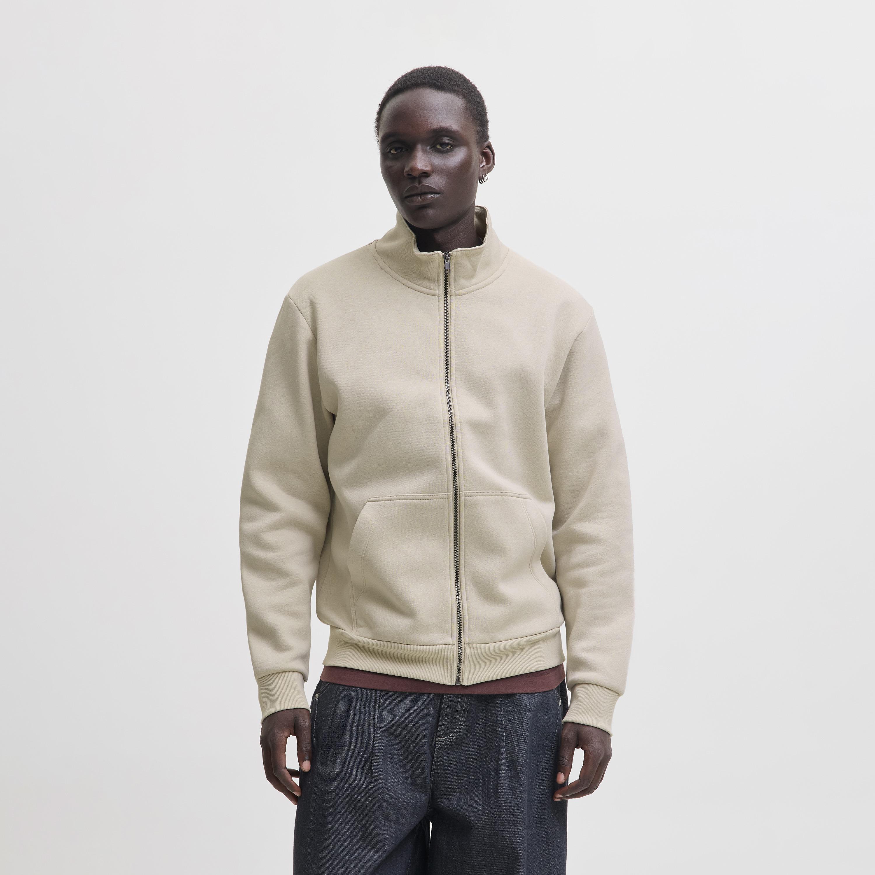 Jack & Jones Plain High Neck Long Sleeves Men's Zip Through Sweatshirt-men-winterwear-hoodiesandsweatshirts-image-1