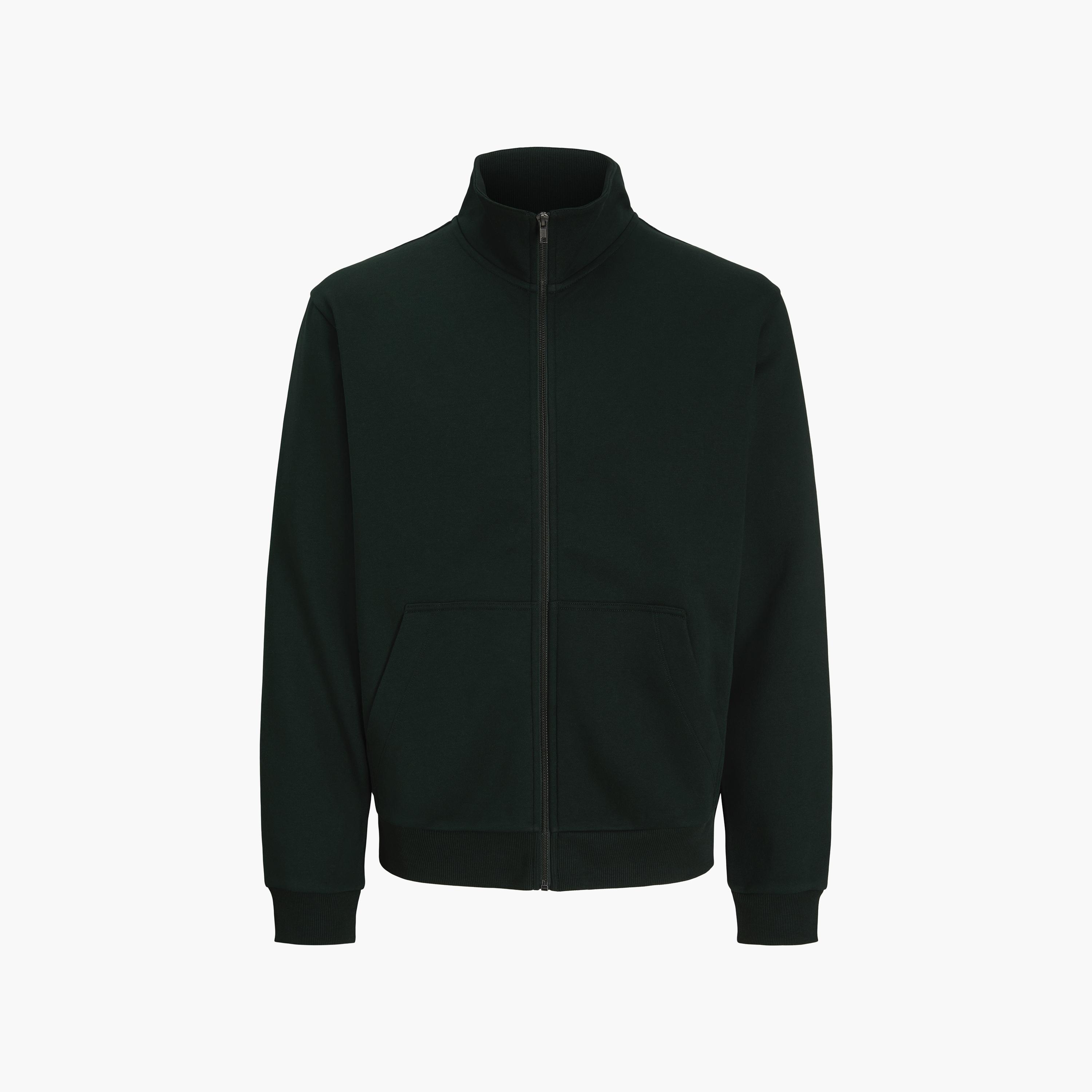 Jack & Jones Plain High Neck Long Sleeves Men's Zip Through Sweatshirt-men-winterwear-hoodiesandsweatshirts-image-23