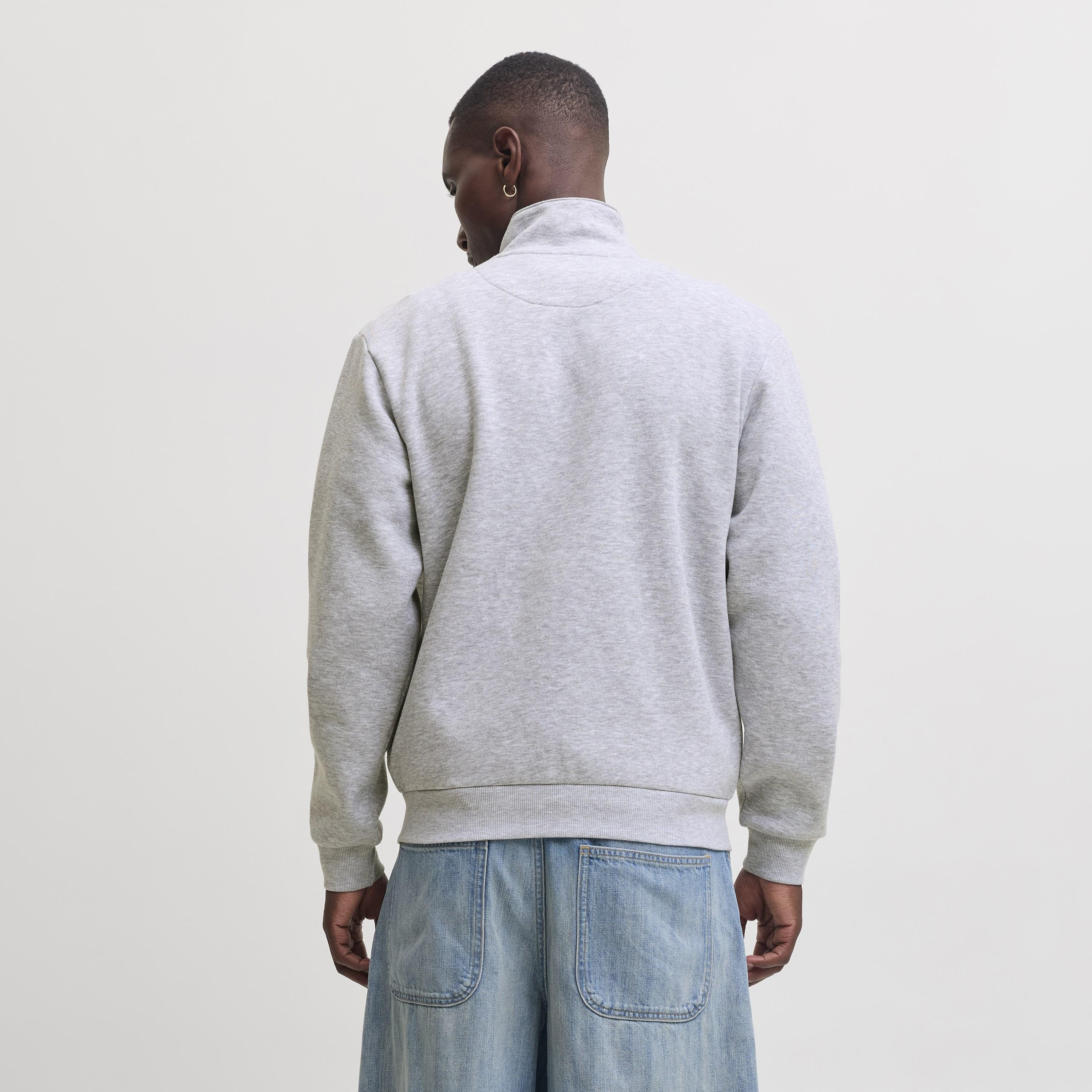 Jack & Jones Plain High Neck Long Sleeves Men's Zip Through Sweatshirt-men-winterwear-hoodiesandsweatshirts-image-4