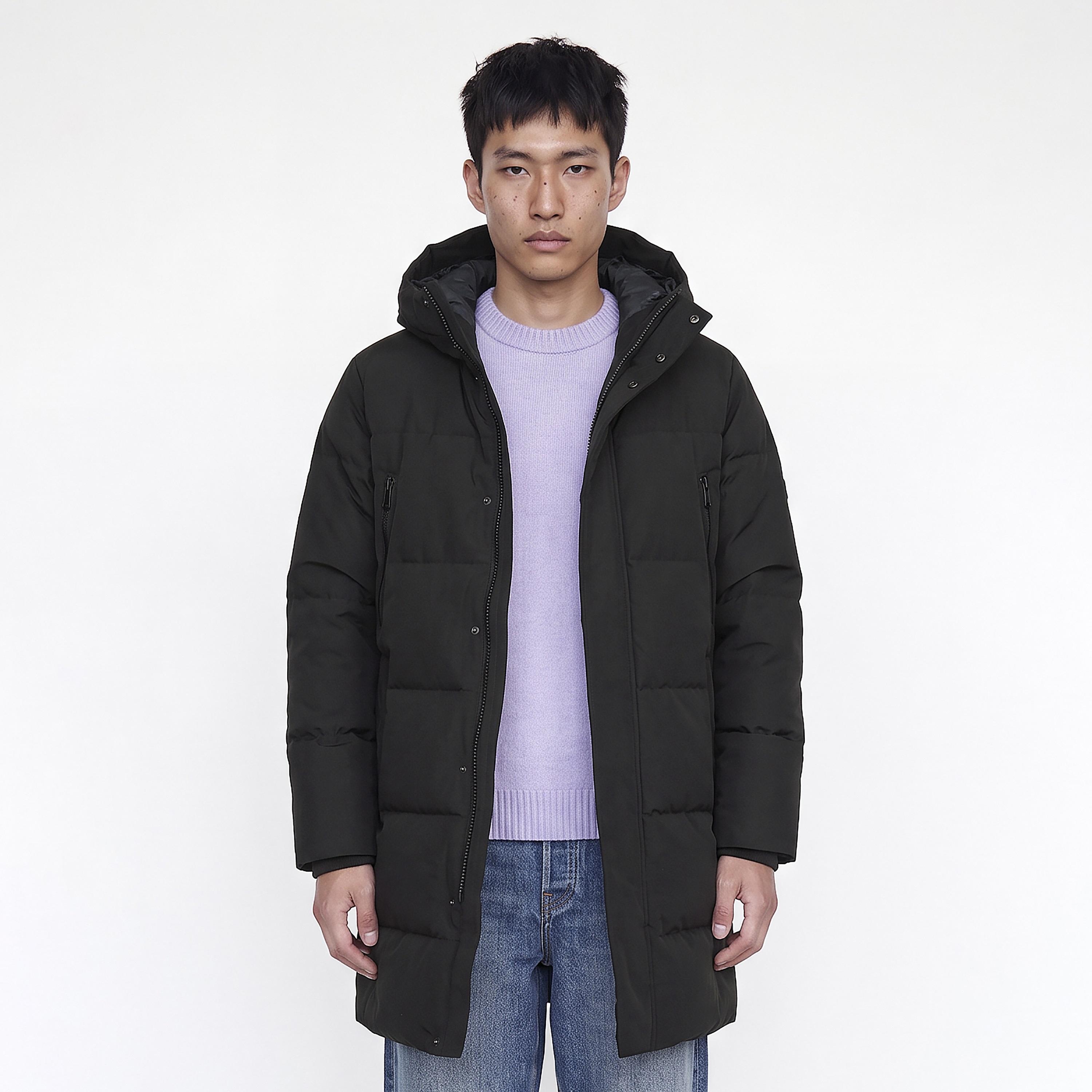 جاكيت منفوخ (بافر) رجالي جاك آند جونز سادة بغطاء رأس (هودي) وأكمام طويلة-men-clothing-jacketsandblazers-jackets-image-1
