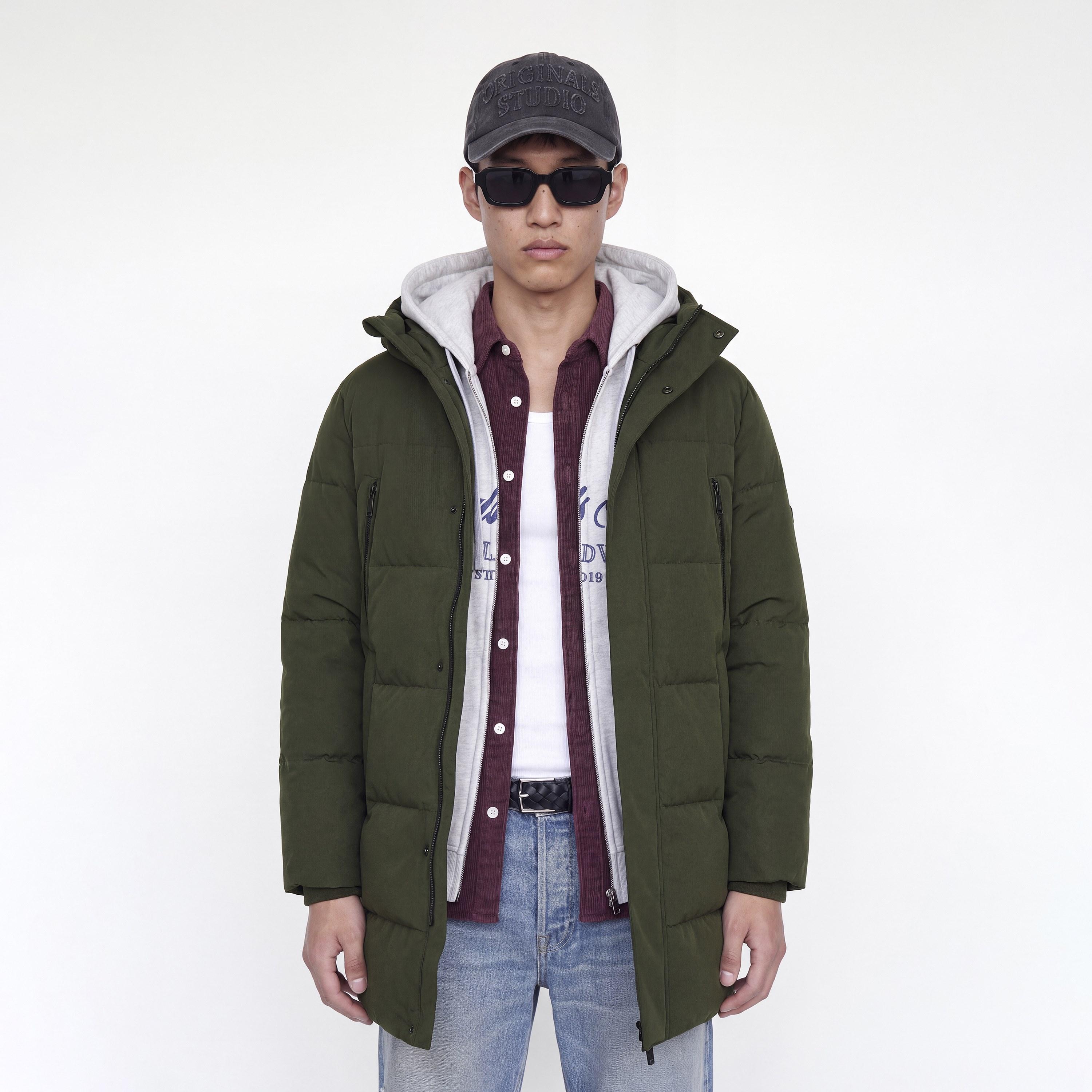 جاكيت منفوخ (بافر) رجالي جاك آند جونز سادة بغطاء رأس (هودي) وأكمام طويلة-men-clothing-jacketsandblazers-jackets-image-6