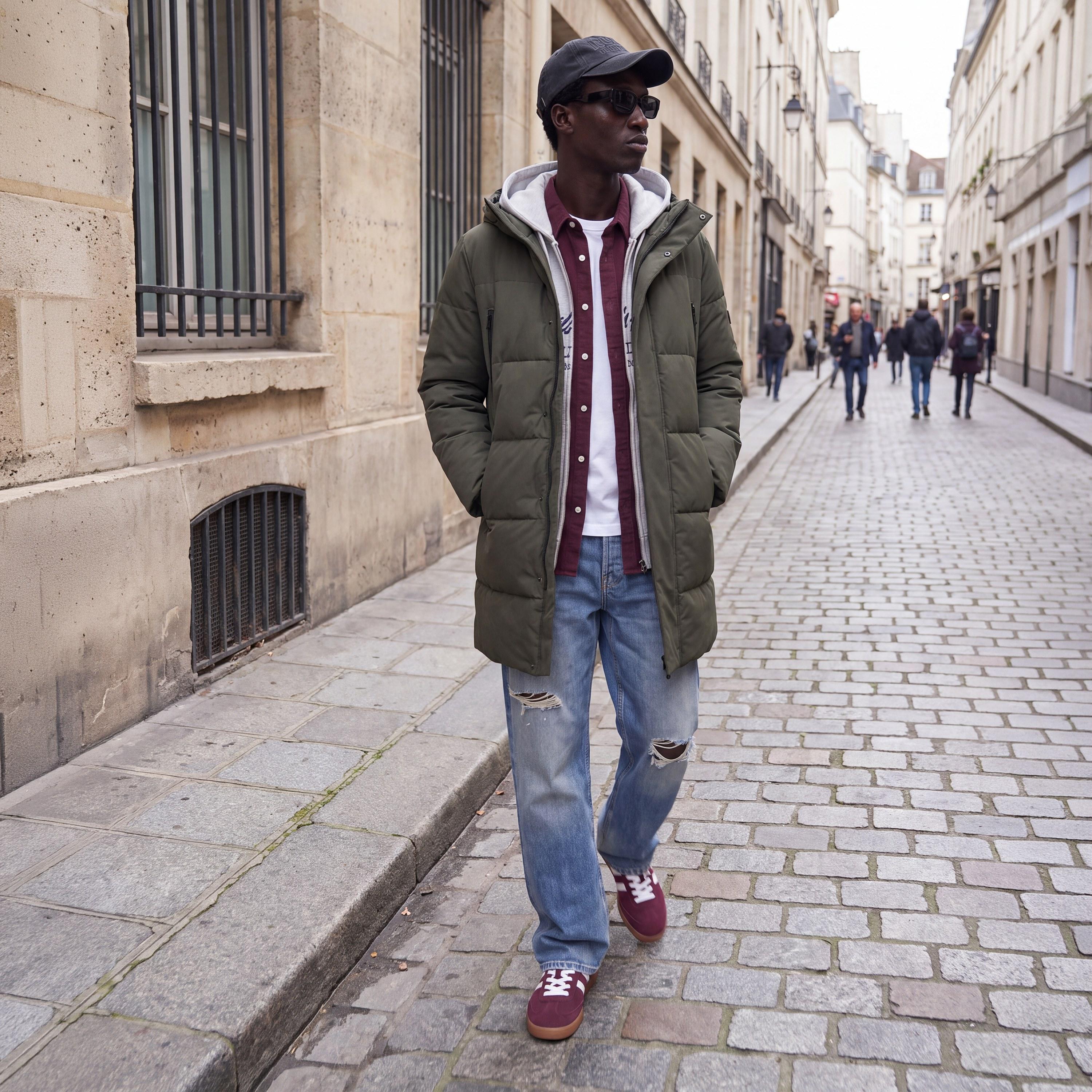 جاكيت منفوخ (بافر) رجالي جاك آند جونز سادة بغطاء رأس (هودي) وأكمام طويلة-men-clothing-jacketsandblazers-jackets-image-8