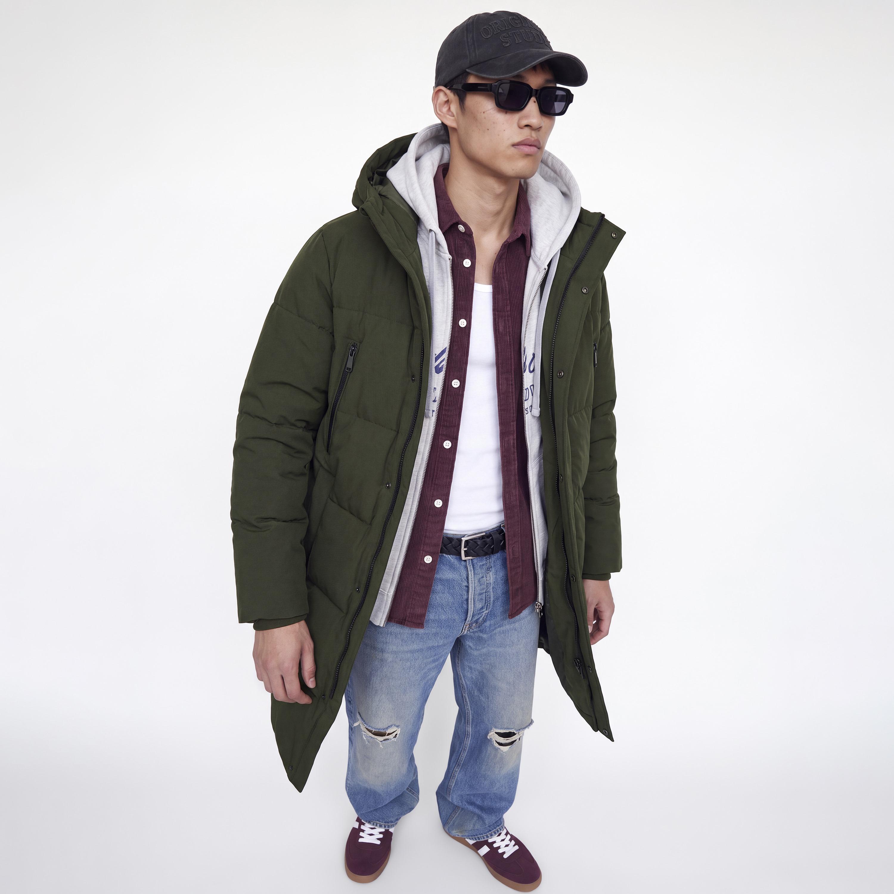 جاكيت منفوخ (بافر) رجالي جاك آند جونز سادة بغطاء رأس (هودي) وأكمام طويلة-men-clothing-jacketsandblazers-jackets-image-10