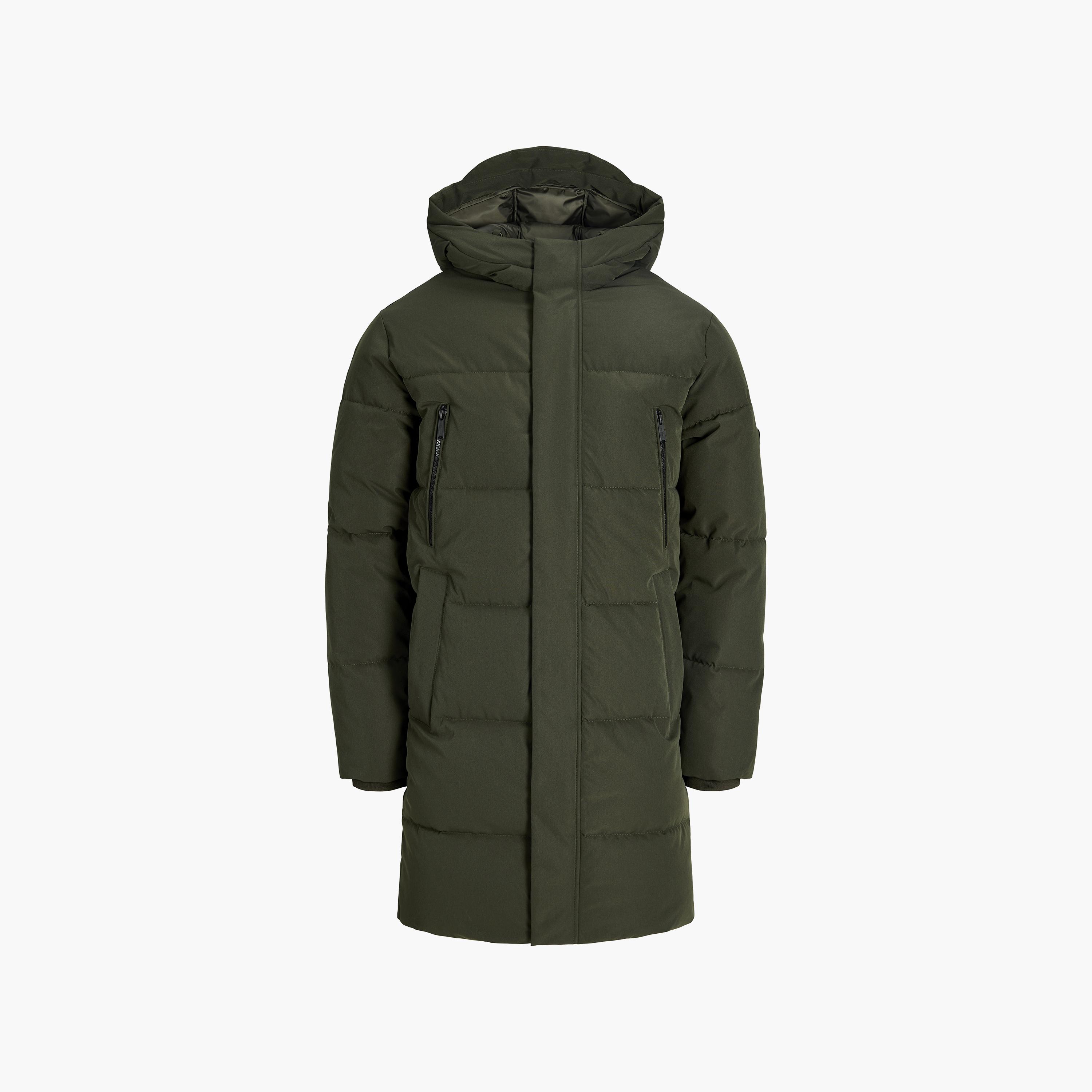 جاكيت منفوخ (بافر) رجالي جاك آند جونز سادة بغطاء رأس (هودي) وأكمام طويلة-men-clothing-jacketsandblazers-jackets-image-11