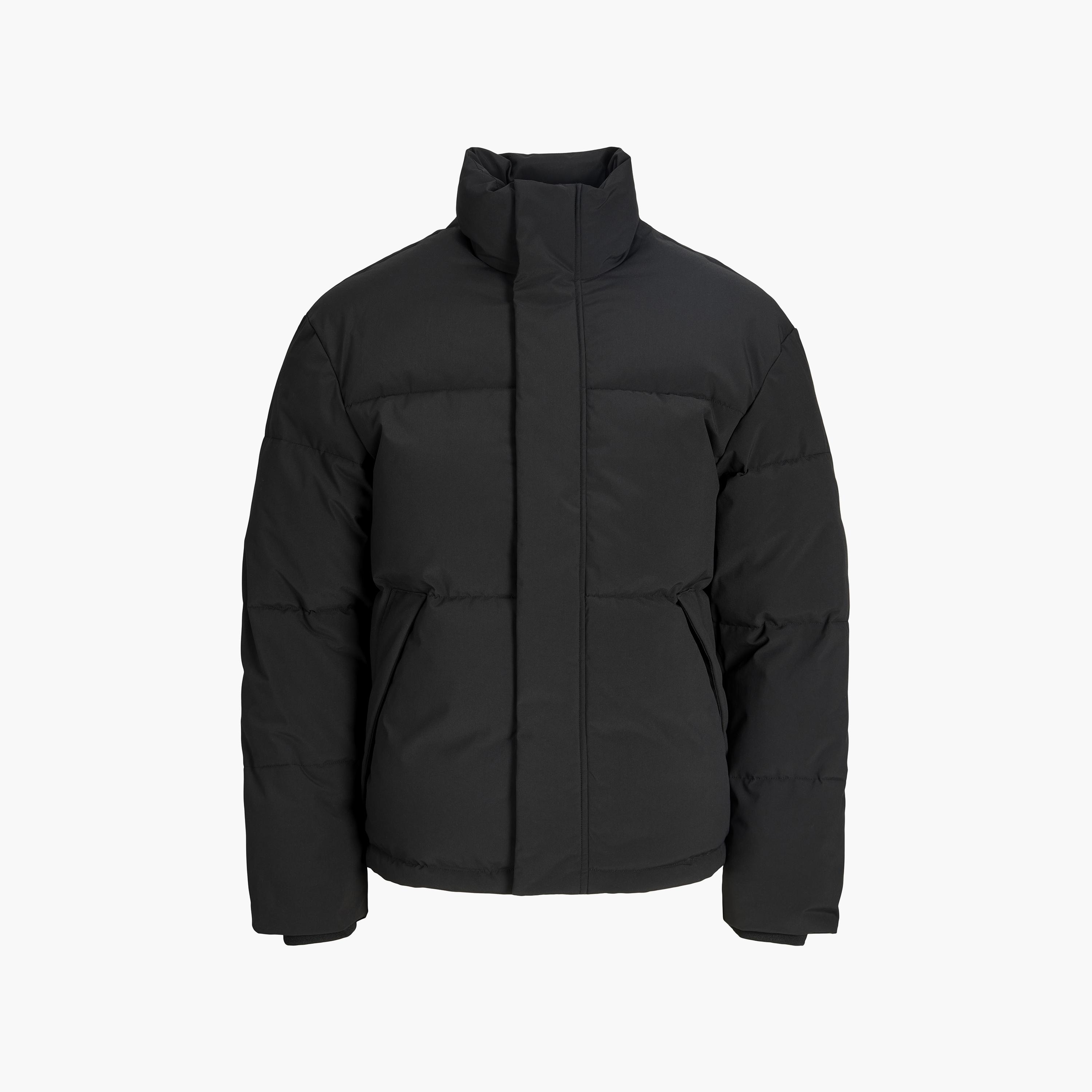 جاكيت بافر رجالي سادة بياقة عالية قائمة من جاك آند جونز-men-clothing-jacketsandblazers-jackets-image-5