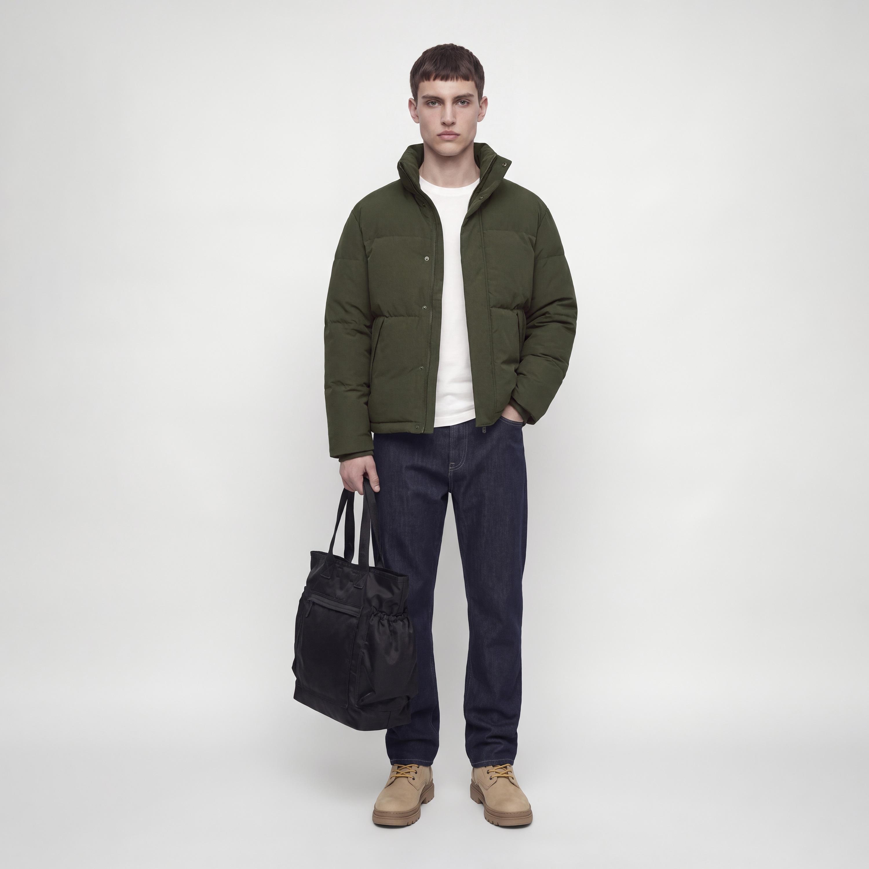 جاكيت بافر رجالي سادة بياقة عالية قائمة من جاك آند جونز-men-clothing-jacketsandblazers-jackets-image-2