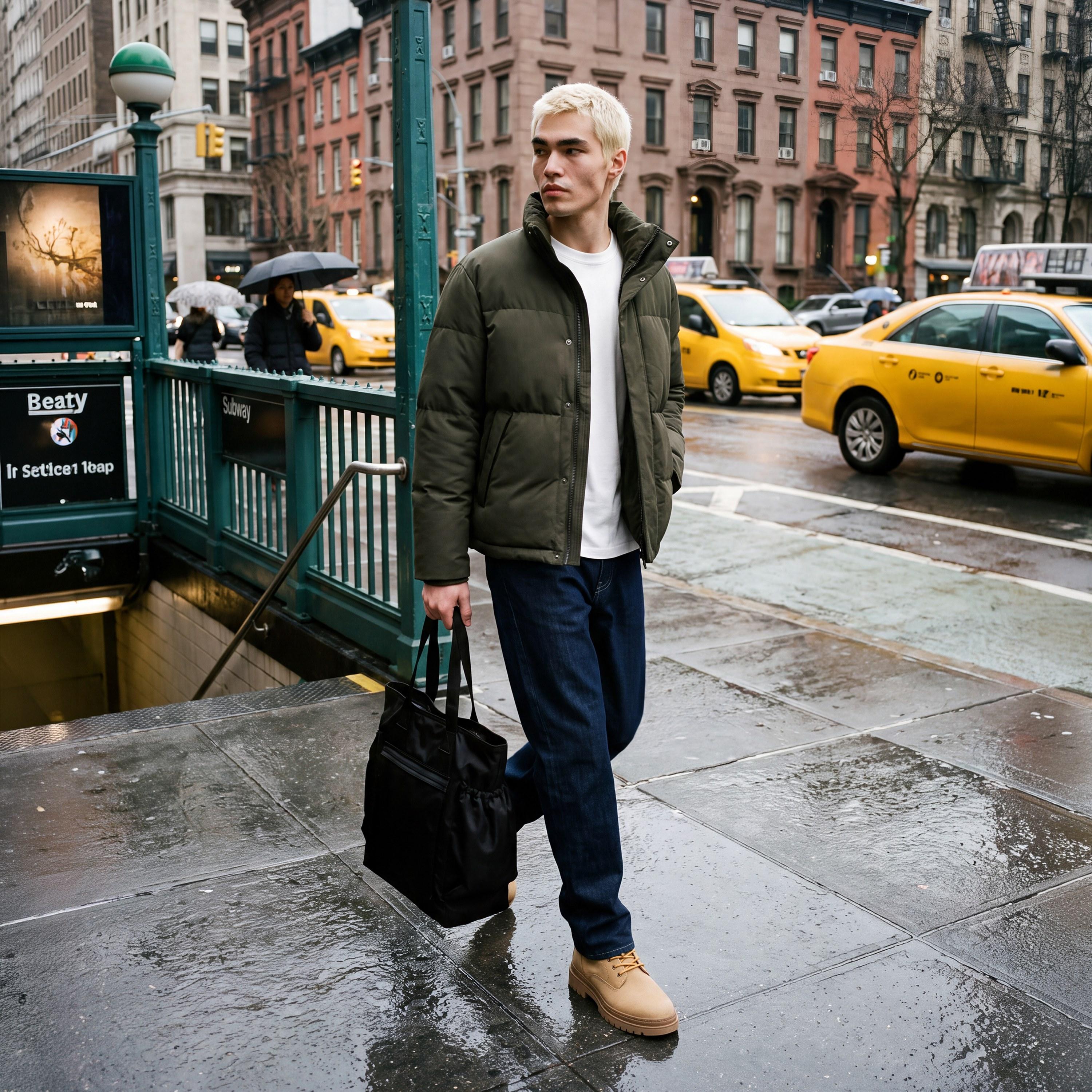 جاكيت بافر رجالي سادة بياقة عالية قائمة من جاك آند جونز-men-clothing-jacketsandblazers-jackets-image-3