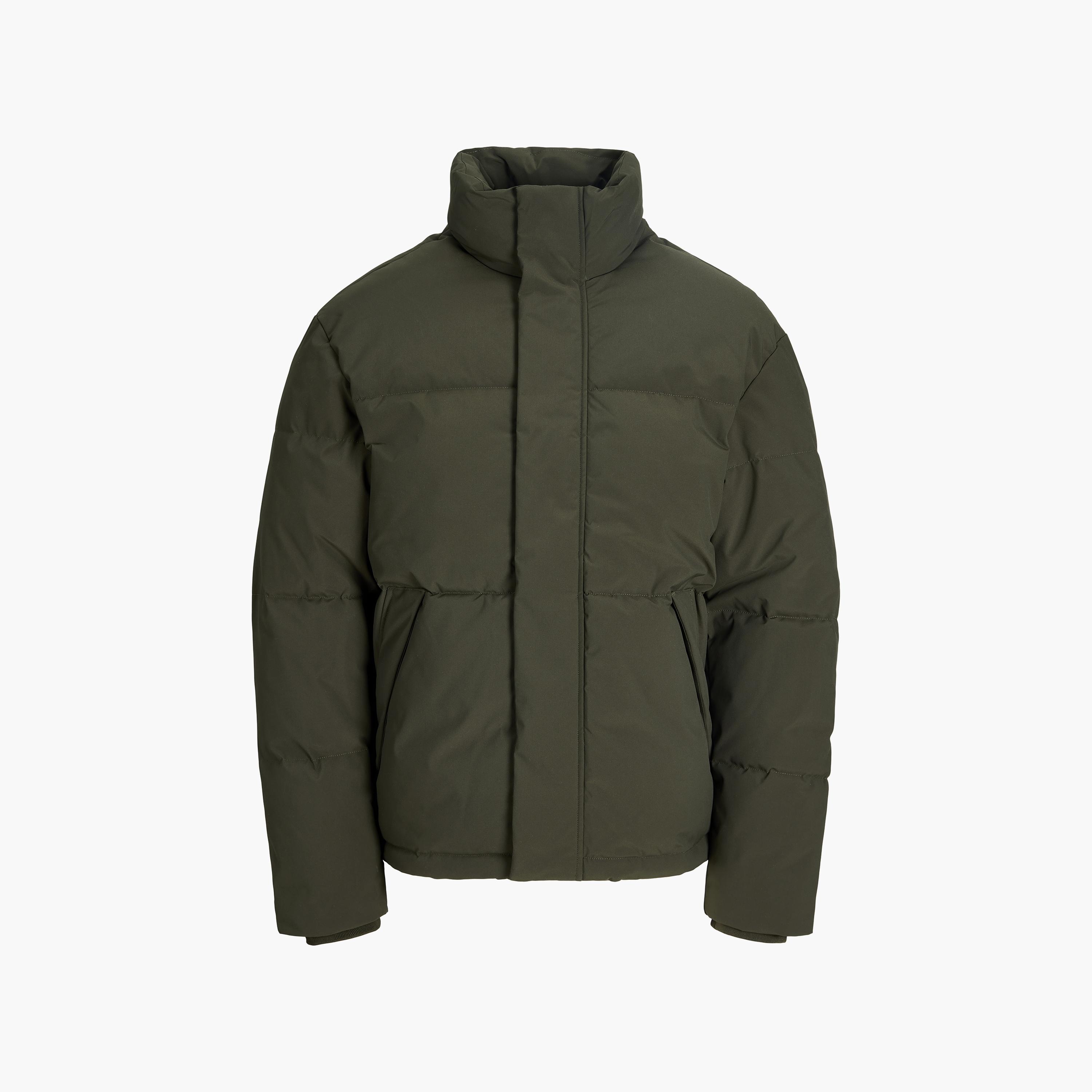 جاكيت بافر رجالي سادة بياقة عالية قائمة من جاك آند جونز-men-clothing-jacketsandblazers-jackets-image-5