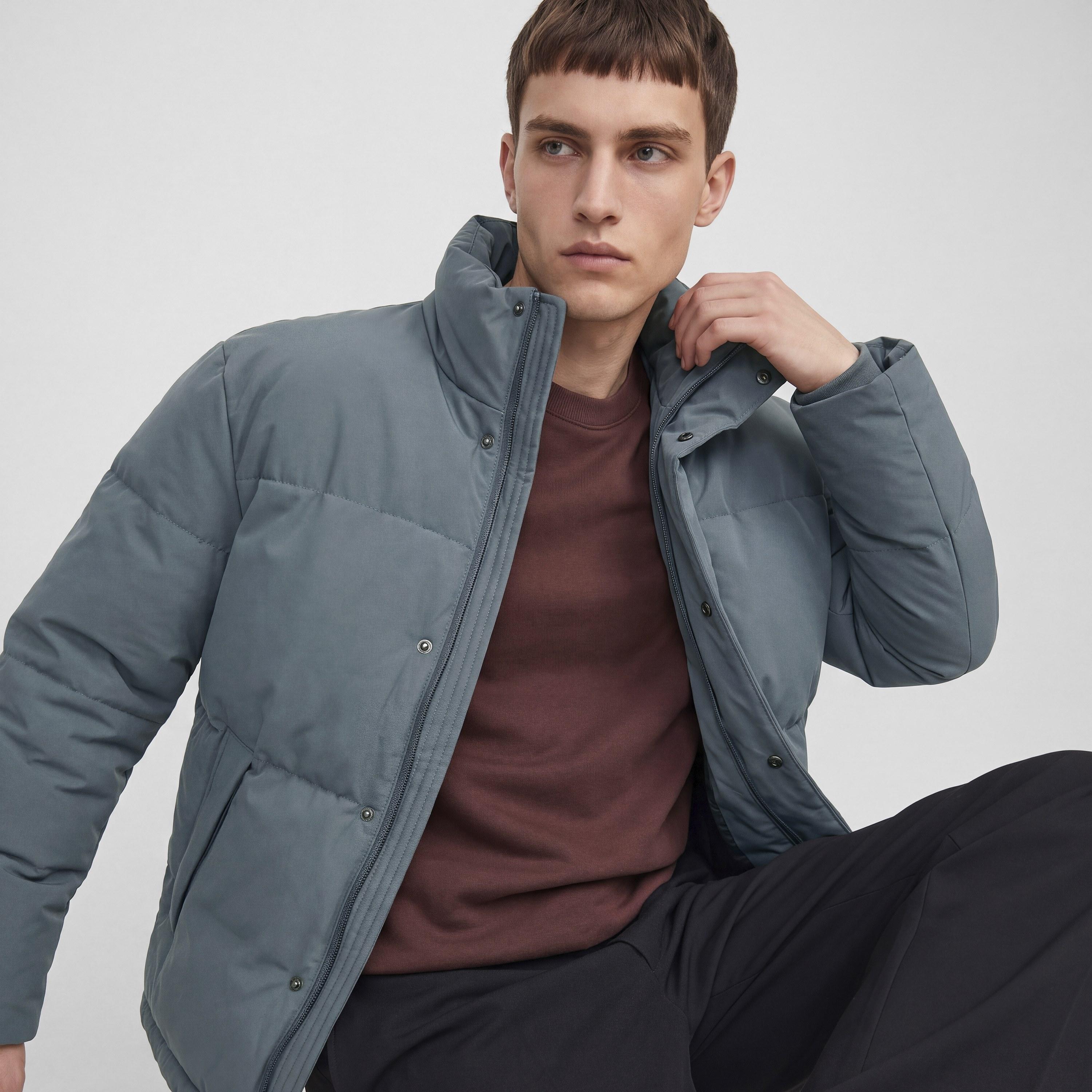 جاكيت بافر رجالي سادة بياقة عالية قائمة من جاك آند جونز-men-clothing-jacketsandblazers-jackets-image-4