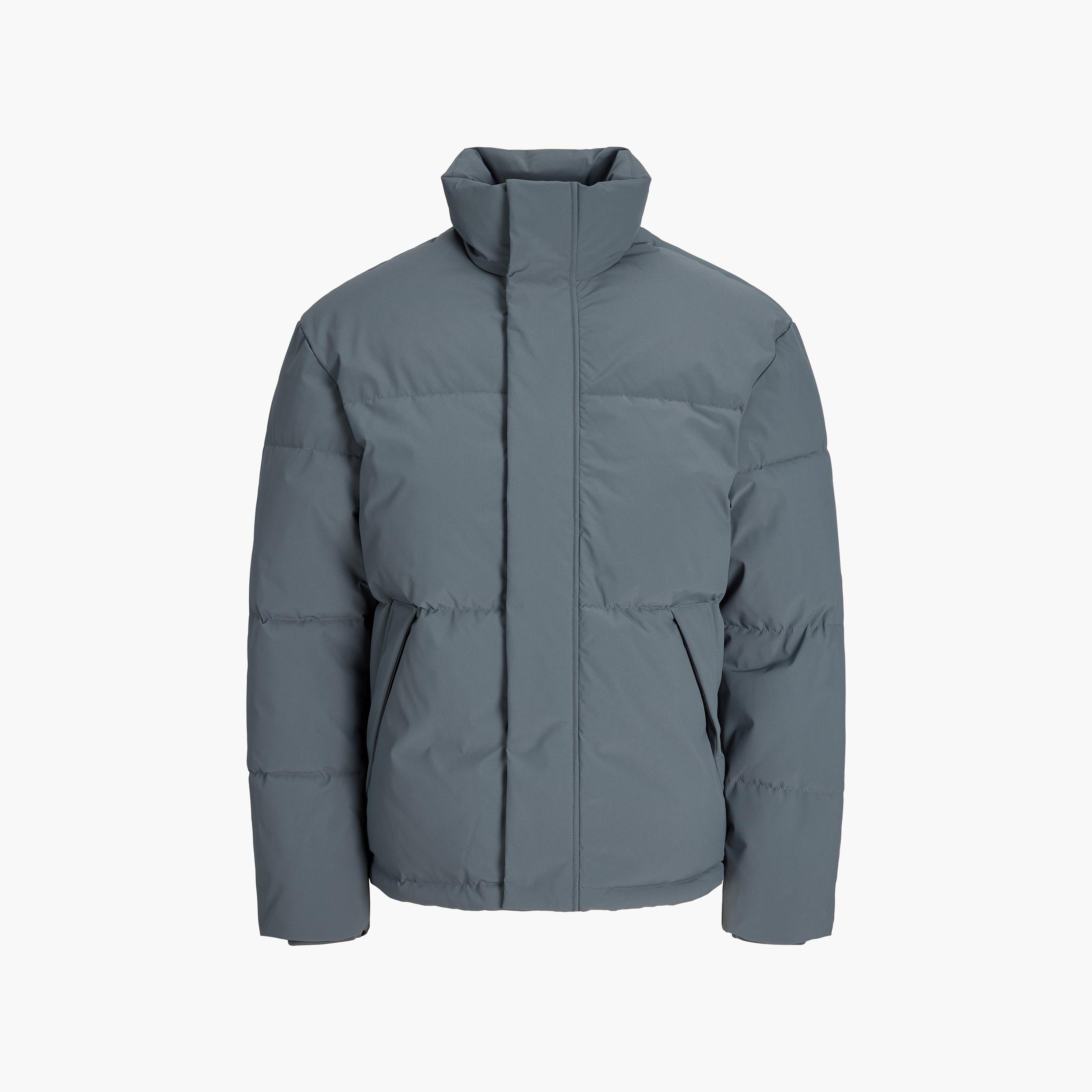 جاكيت بافر رجالي سادة بياقة عالية قائمة من جاك آند جونز-men-clothing-jacketsandblazers-jackets-image-6