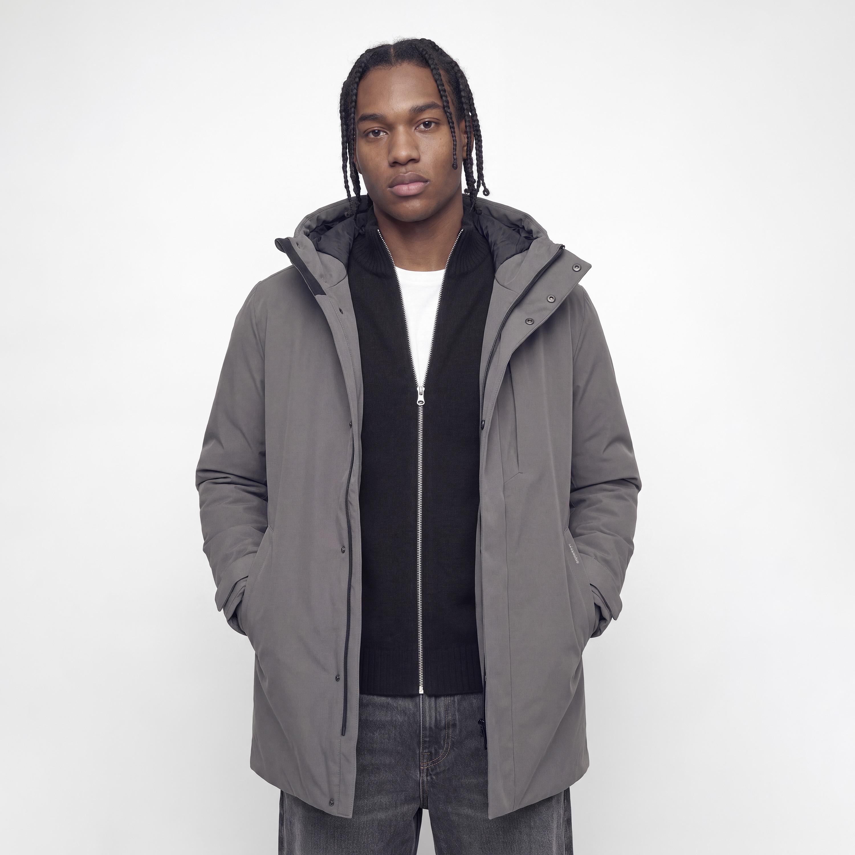 جاكيت باركا رجالي سادة بياقة بقبعة وأكمام طويلة من جاك آند جونز-men-clothing-jacketsandblazers-jackets-image-6