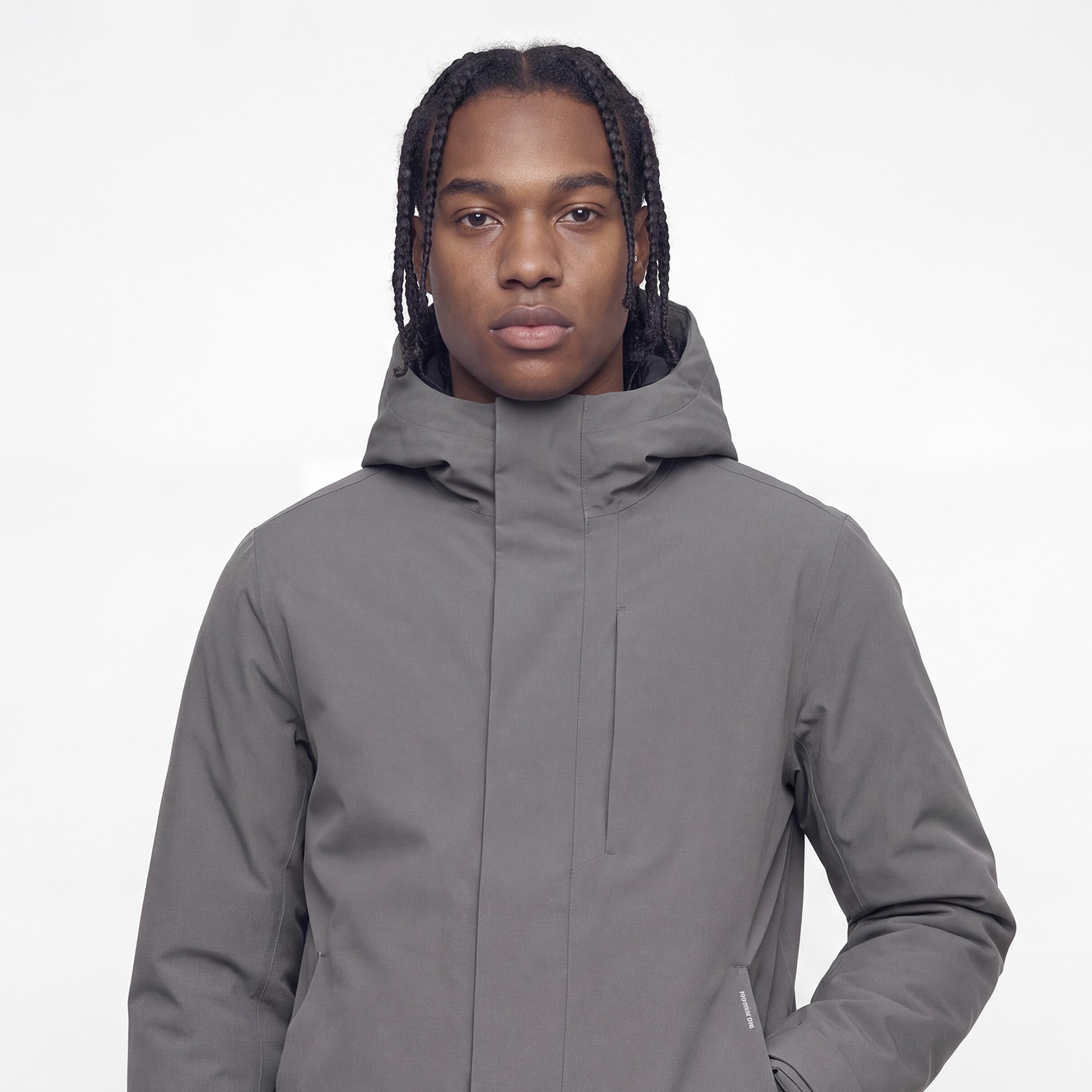جاكيت باركا رجالي سادة بياقة بقبعة وأكمام طويلة من جاك آند جونز-men-clothing-jacketsandblazers-jackets-image-9