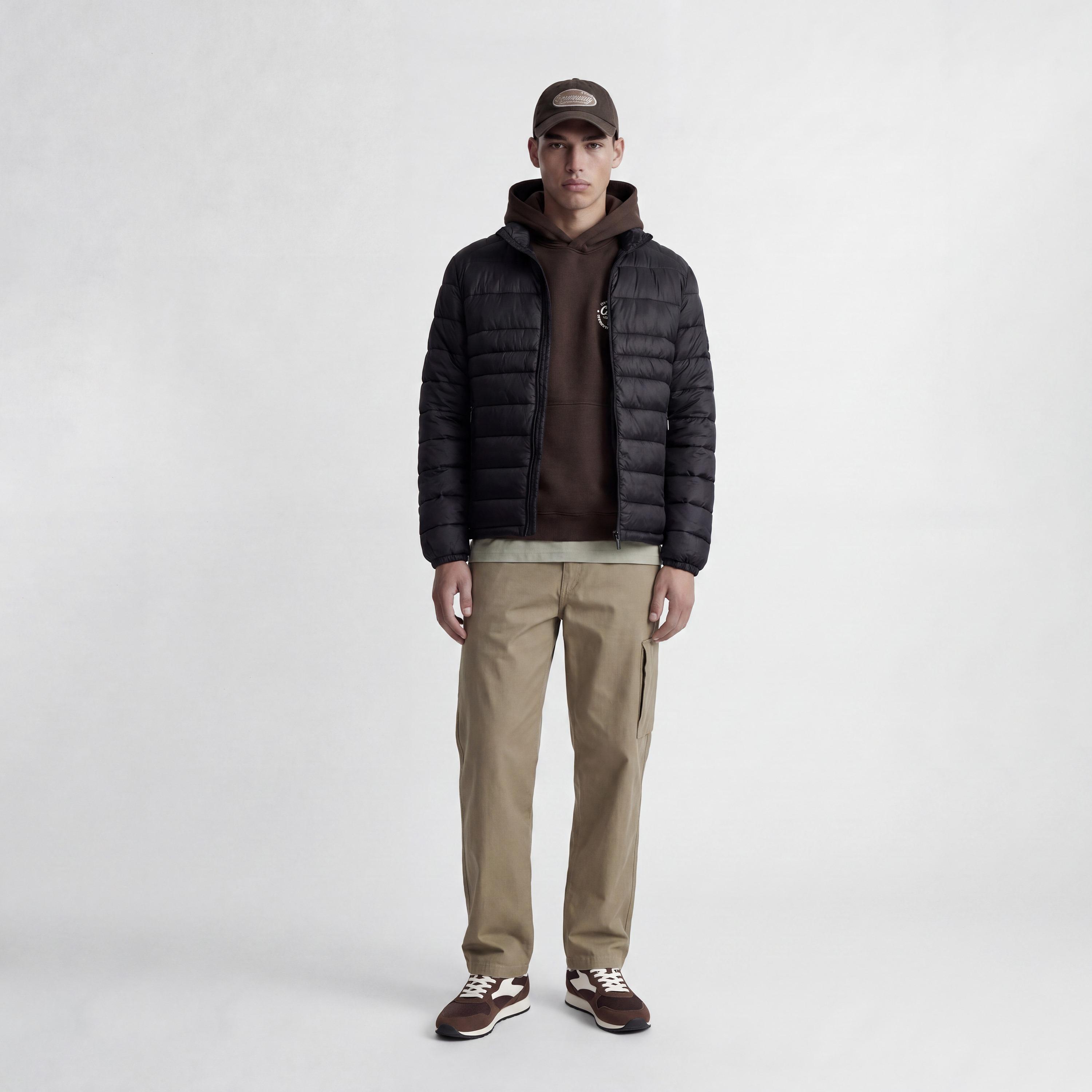 Jack & Jones Plain High Stan Up Collar Long Sleeves Men's Quilted Jacket-men-clothing-jacketsandblazers-jackets-image-2