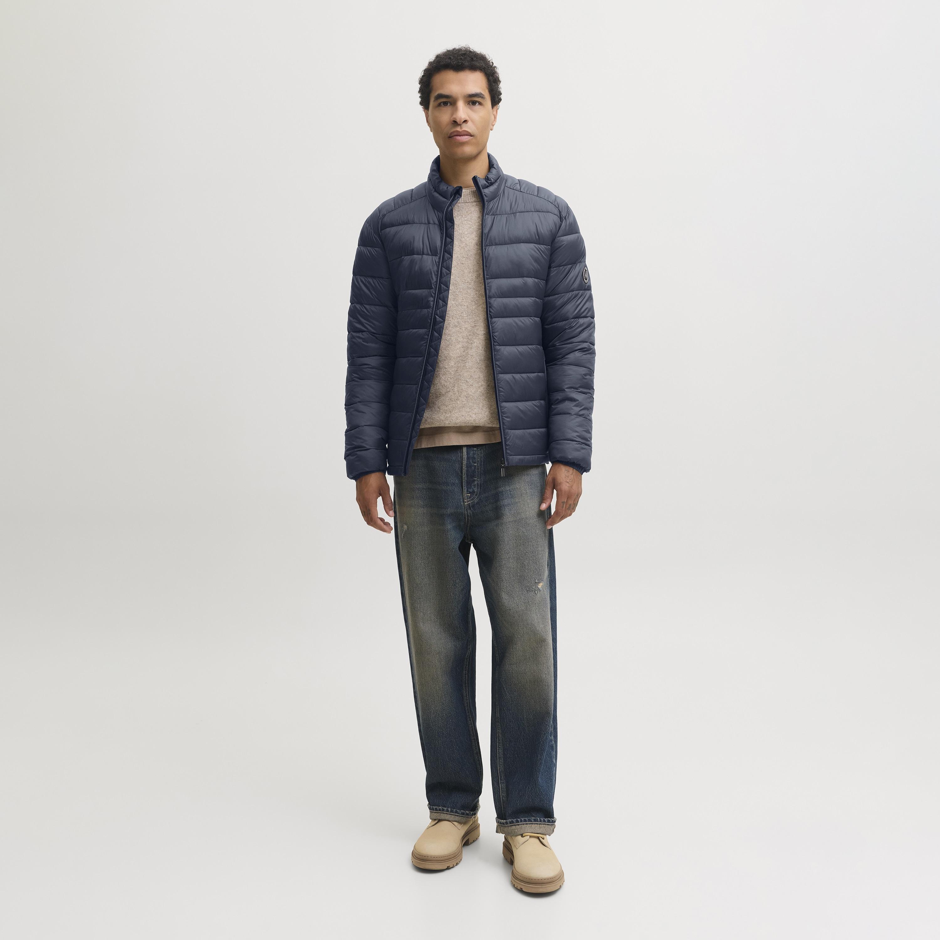 Jack & Jones Plain High Stan Up Collar Long Sleeves Men's Quilted Jacket-men-clothing-jacketsandblazers-jackets-image-2