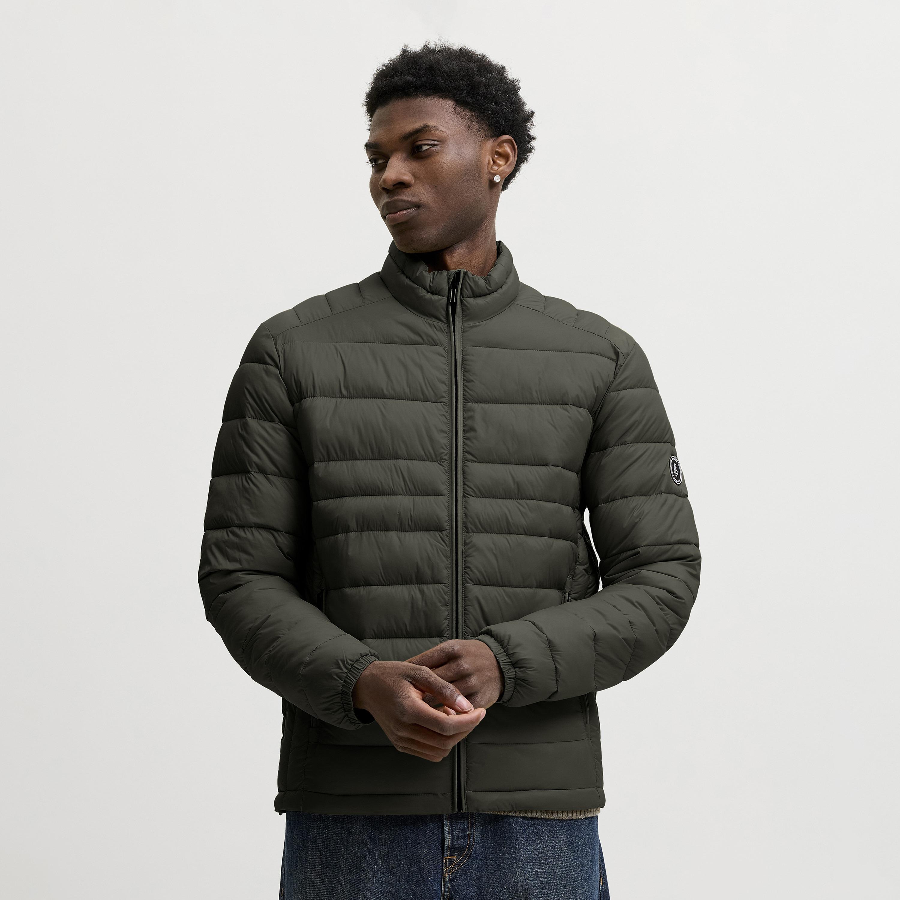 Jack & Jones Plain High Stan Up Collar Long Sleeves Men's Quilted Jacket-men-clothing-jacketsandblazers-jackets-image-1