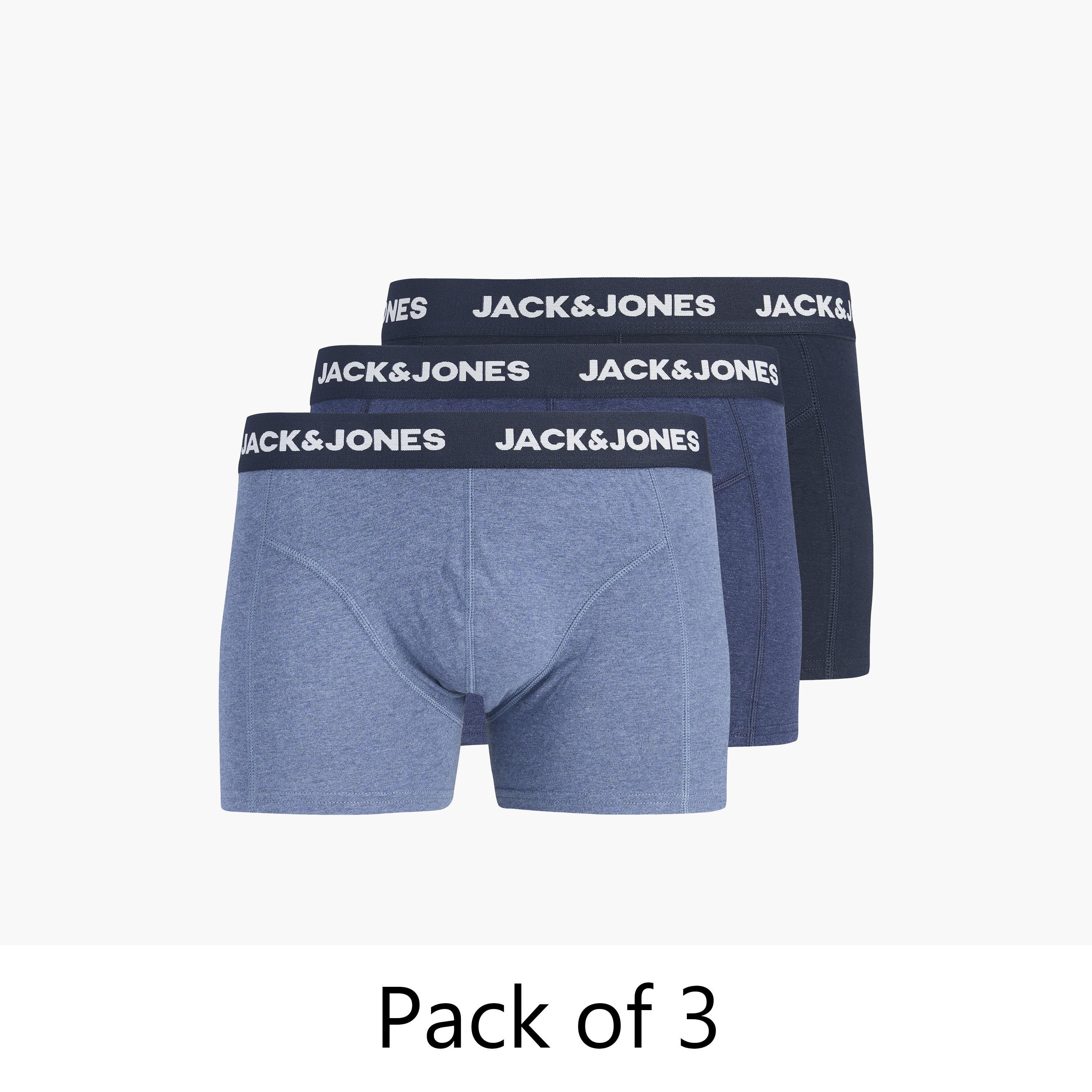 مجموعة من 3 سراويل داخلية للرجال برباط خصر مطبوع عليه العلامة التجارية من جاك اند جونز-men-clothing-innerwear-underwear-image-1