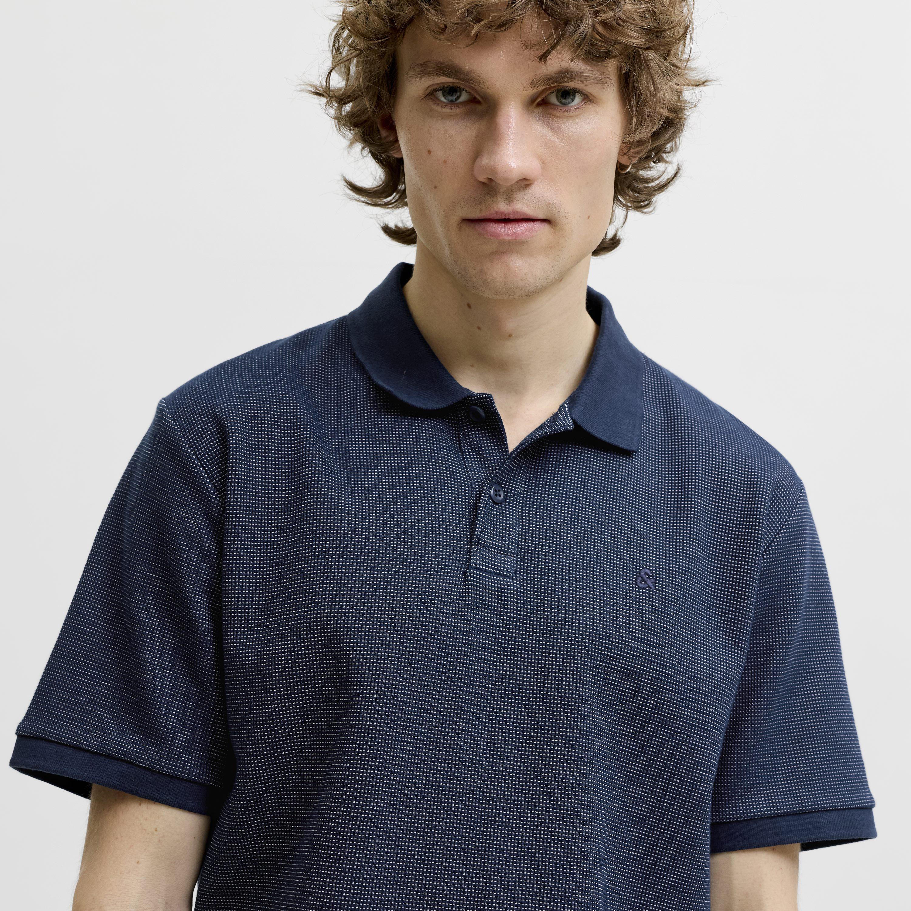 Jack & Jones Textured Short Sleeves Men's Polo T-Shirt-men-clothing-tshirtsandpolos-polos-image-3